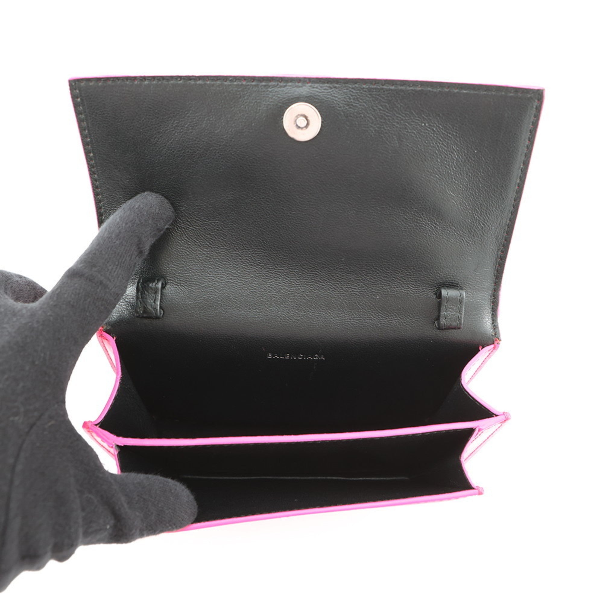 Balenciaga Pink Leather Handbag Pouch Shoulder Bag (Pre-Owned)