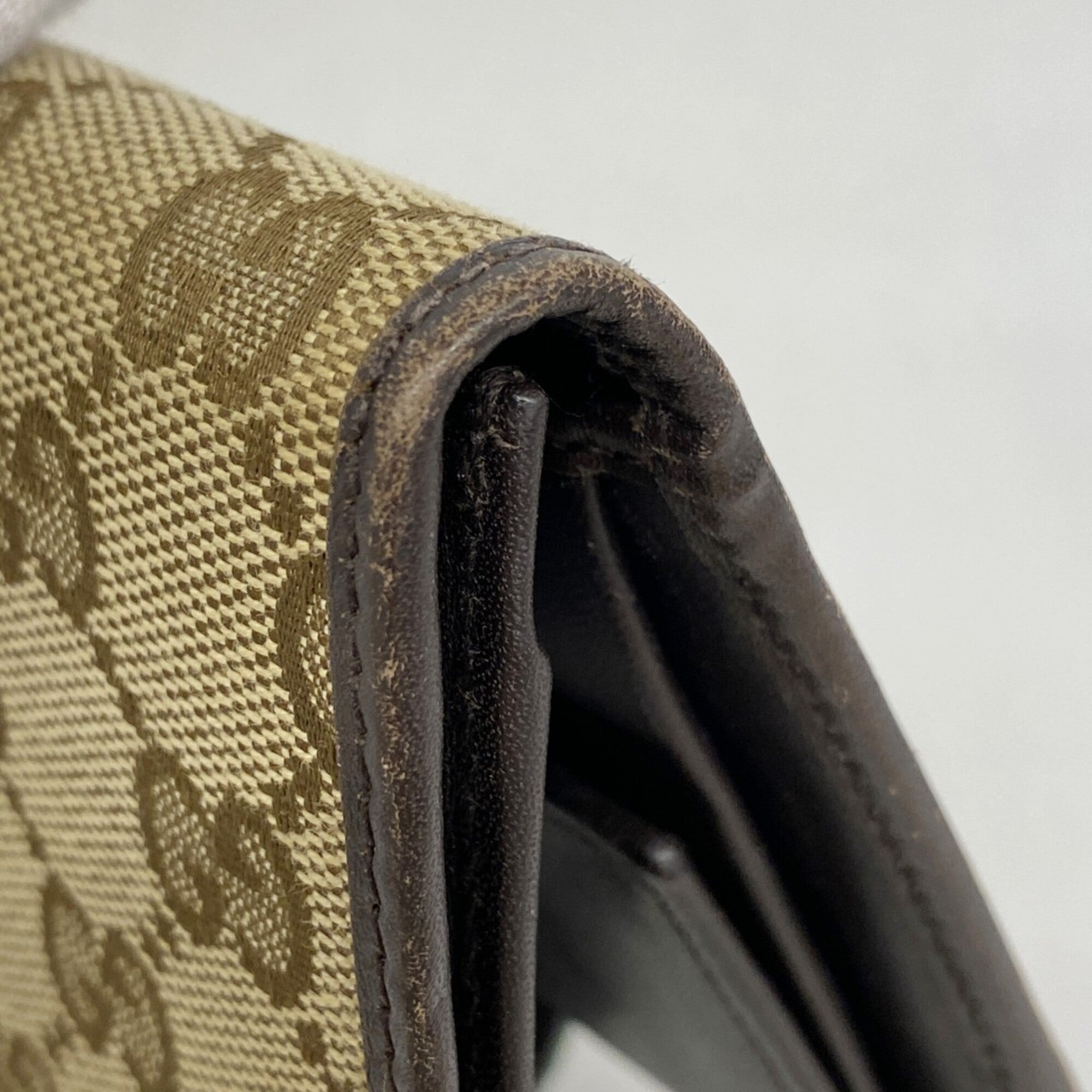 Gucci Brown Canvas Long Wallet (Bi-Fold) (Pre-Owned)