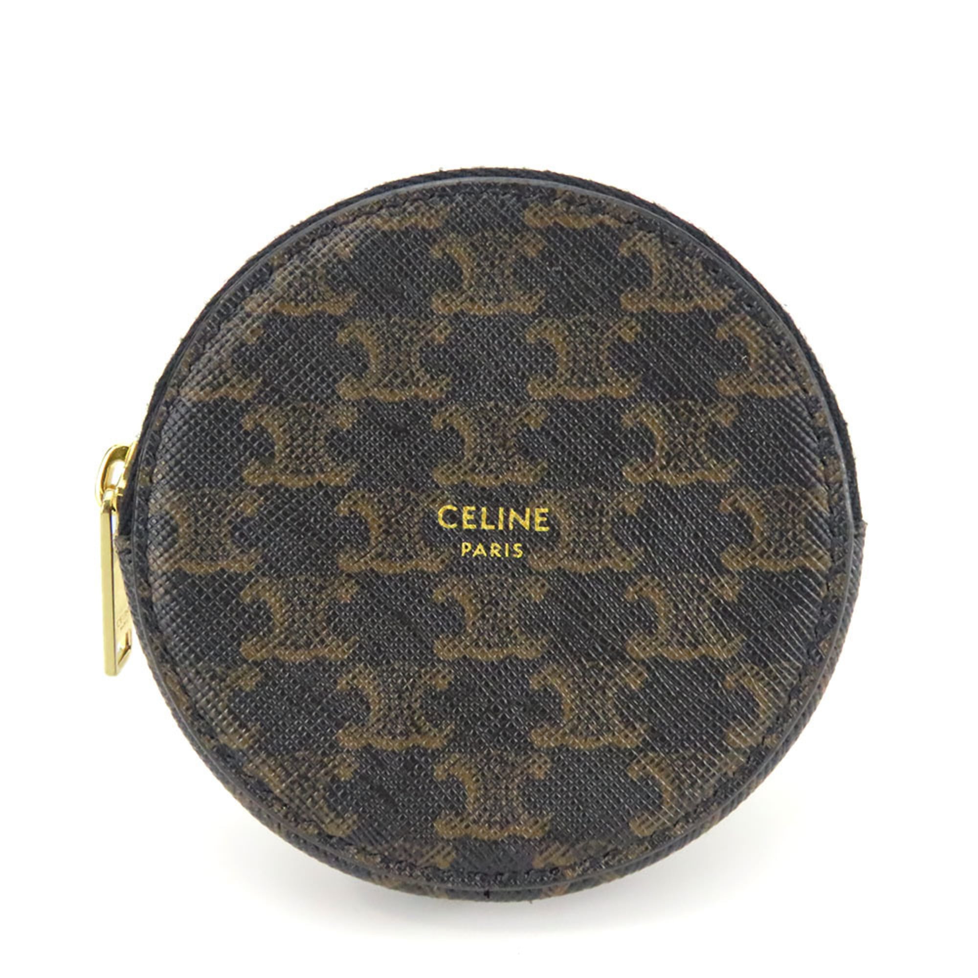 Celine Black Brown Pvc Leather Coin Purse/Coin Case (Pre-Owned)
