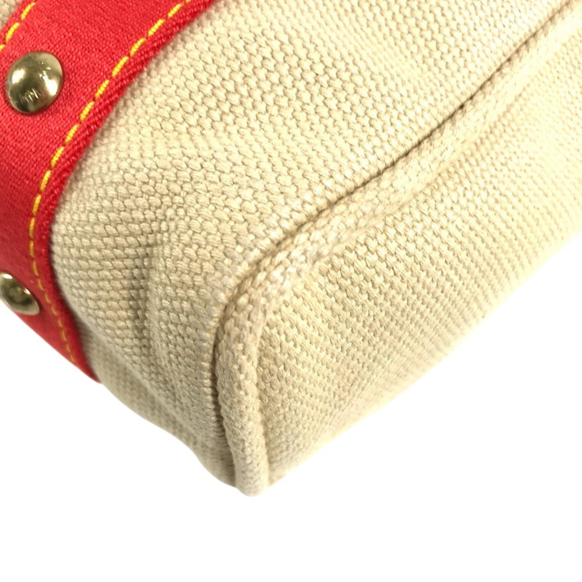 Louis Vuitton Antigua Beige Red Color Canvas Shoulder Bag Tote Bag (Pre-Owned)