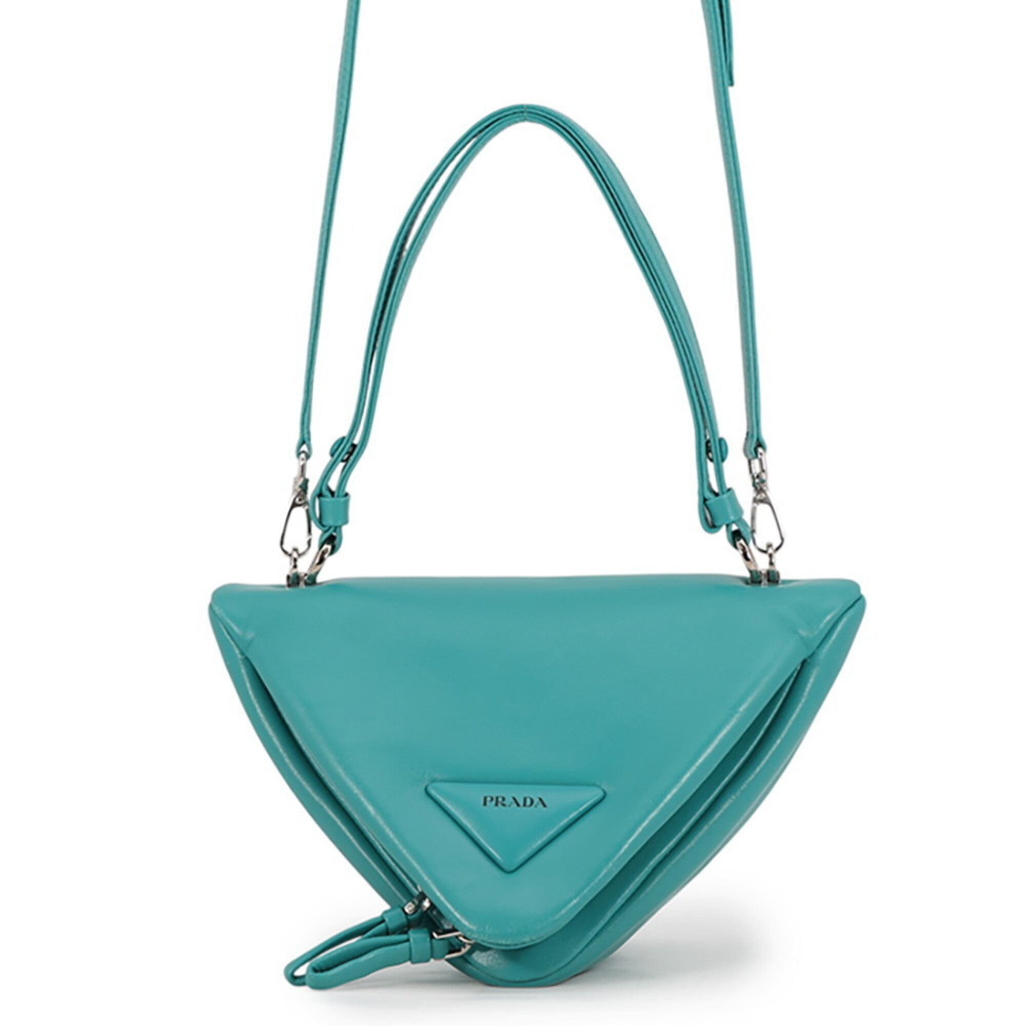 Prada Green Turquoise Leather Handbag (Pre-Owned)
