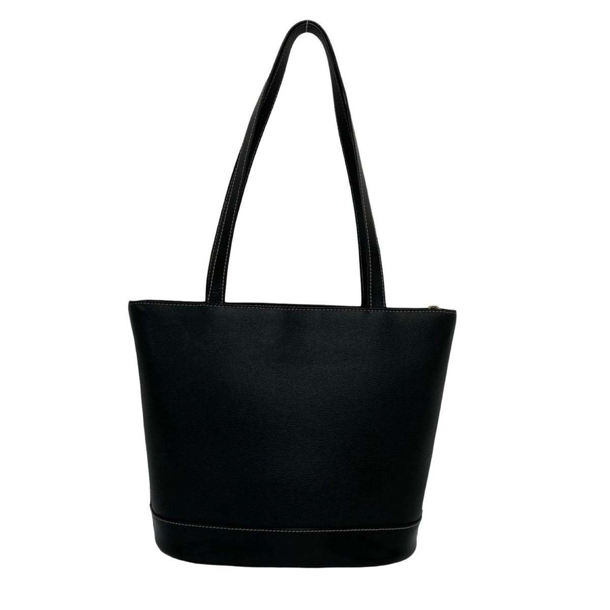 Burberry Black Leather Handbag Tote Bag (Pre-Owned)