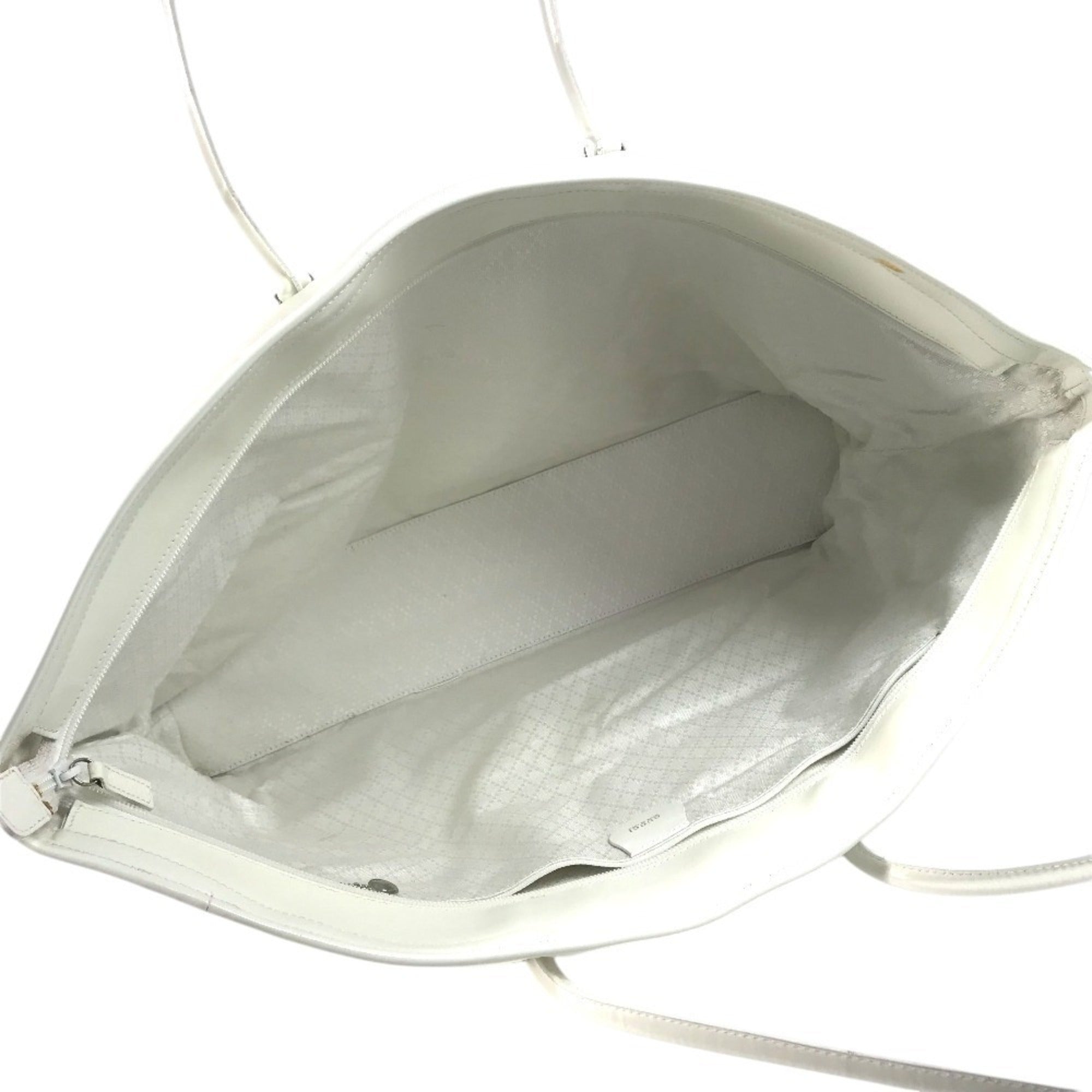 Gucci White Nylon Canvas Leather Boston Bag Shoulder Bag Tote Bag (Pre-Owned)