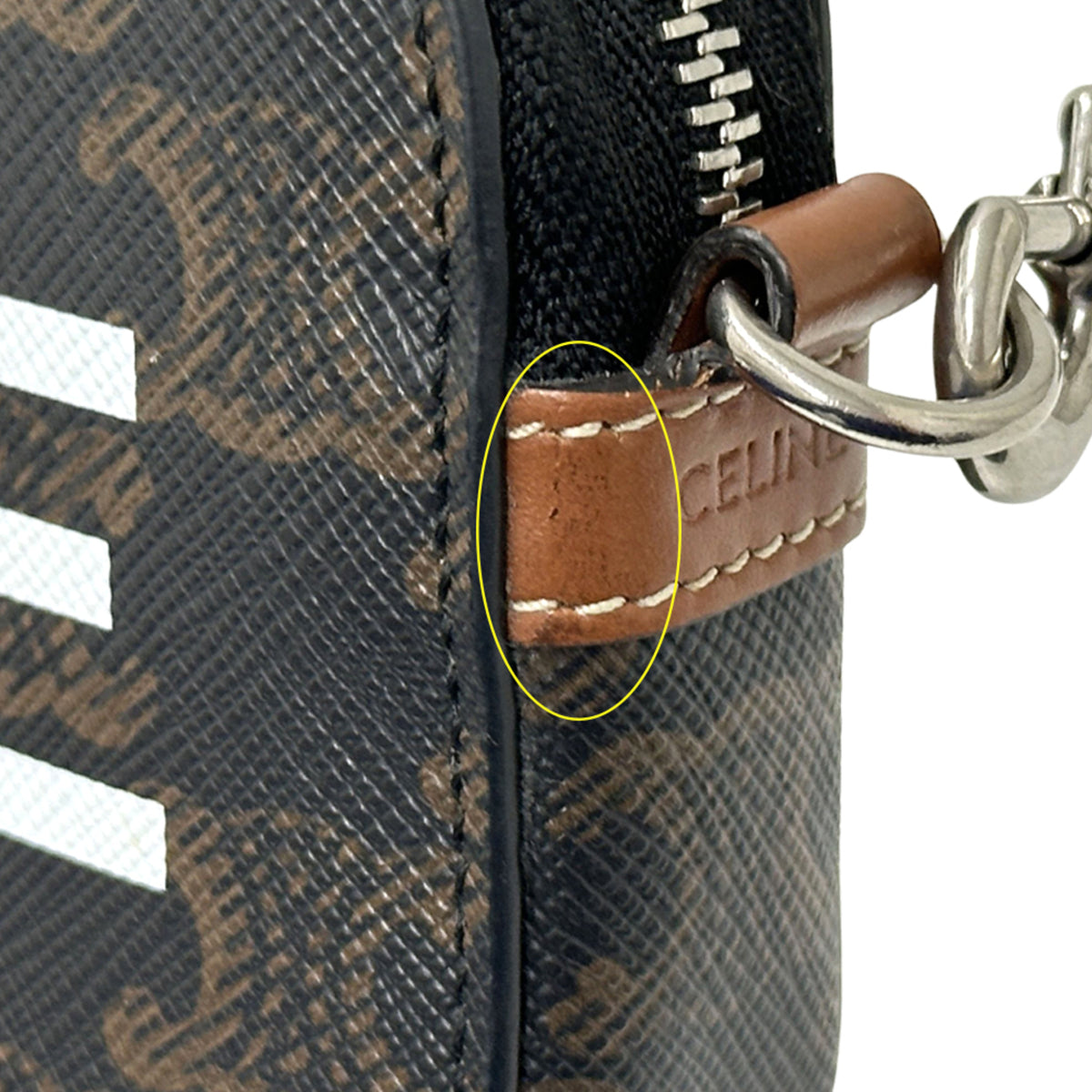 Celine Brown Coated Canvas Shoulder Bag (Pre-Owned)