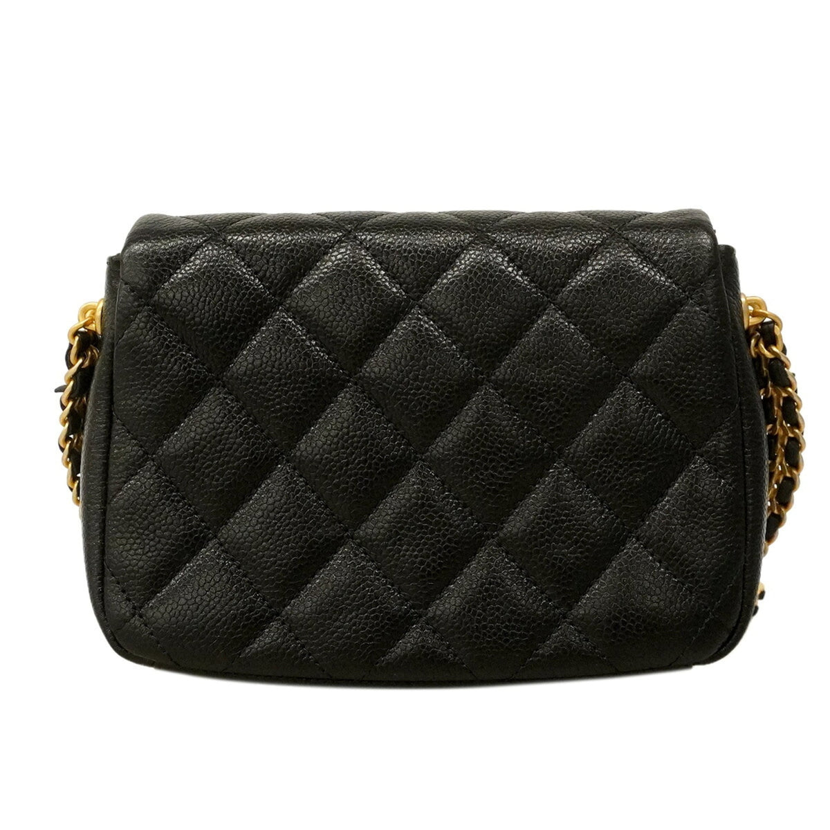 Chanel Black Grained Calfskin Shoulder Bag (Pre-Owned)