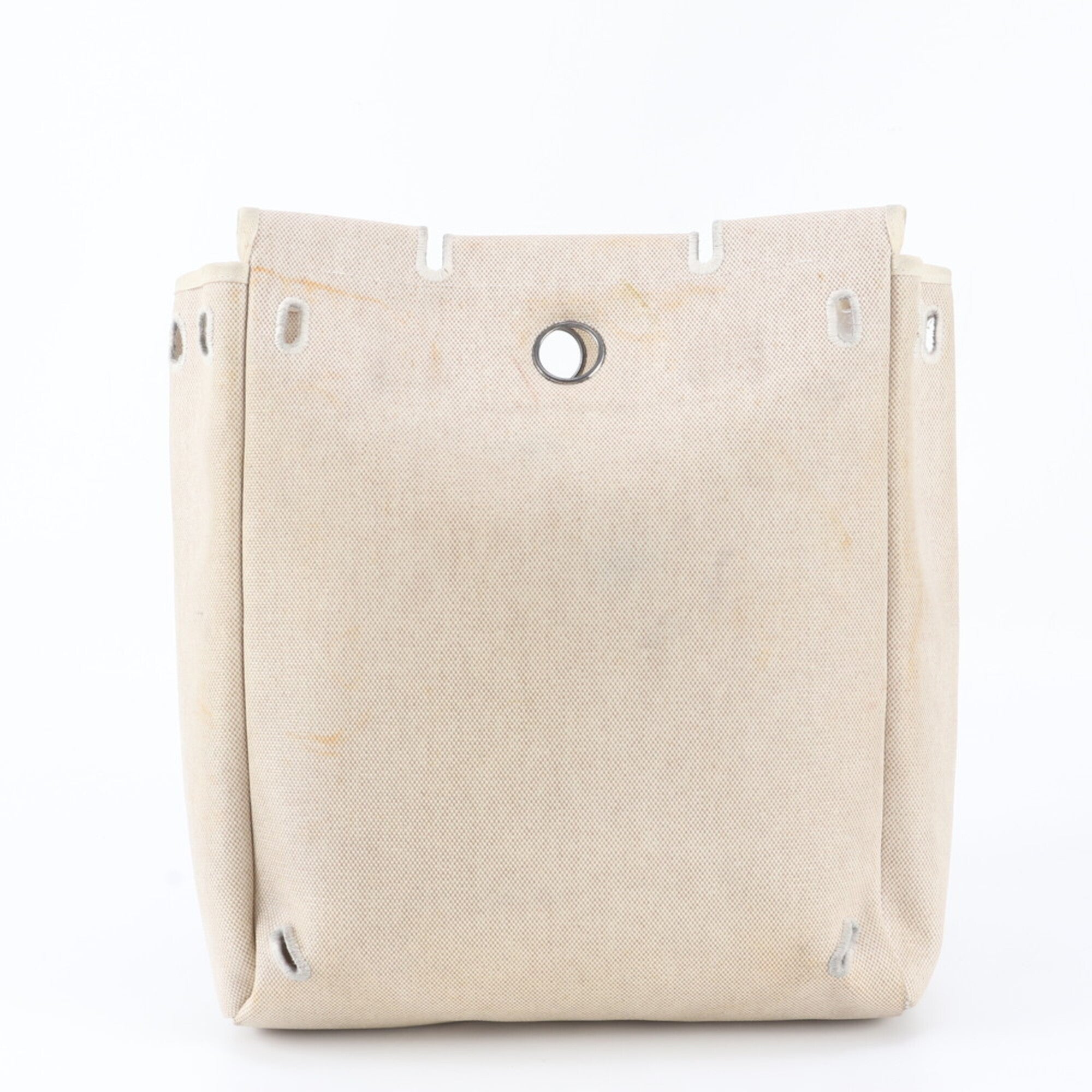 Hermes Her Bag Beige Toile H Handbag (Pre-Owned)