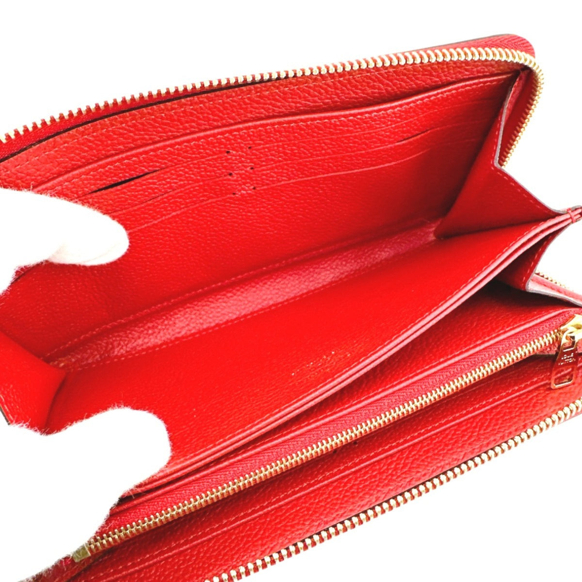 Louis Vuitton Red Color Monogram Empreinte Long Wallet (Bi-Fold) (Pre-Owned)