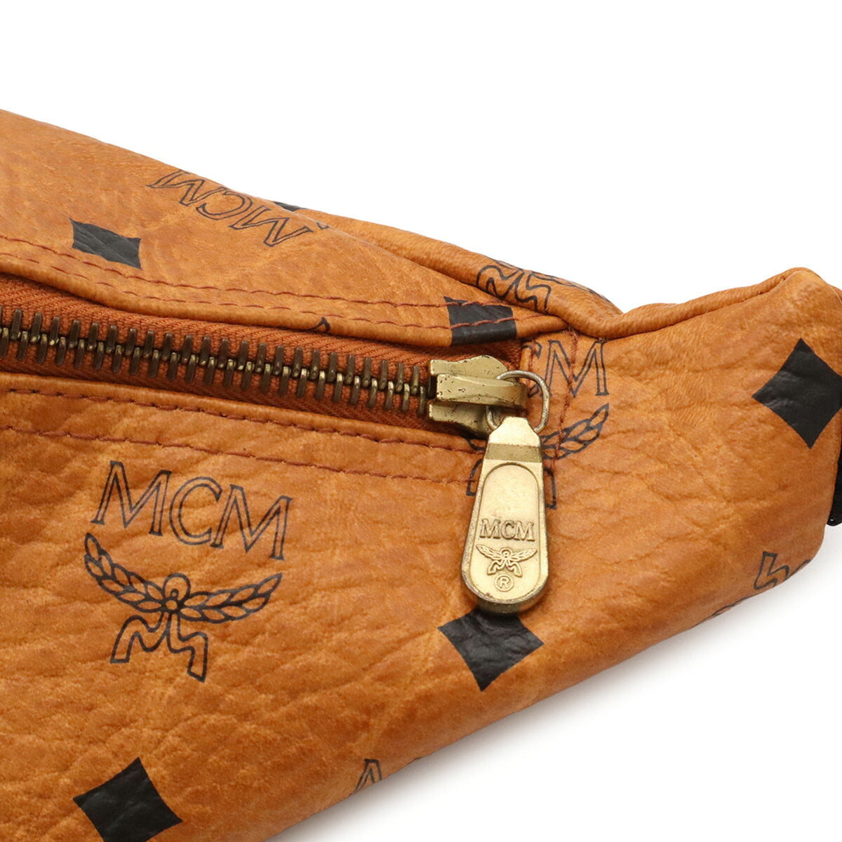 Mcm Visetos Brown Pvc Leather Pouch Sling Bag (Pre-Owned)