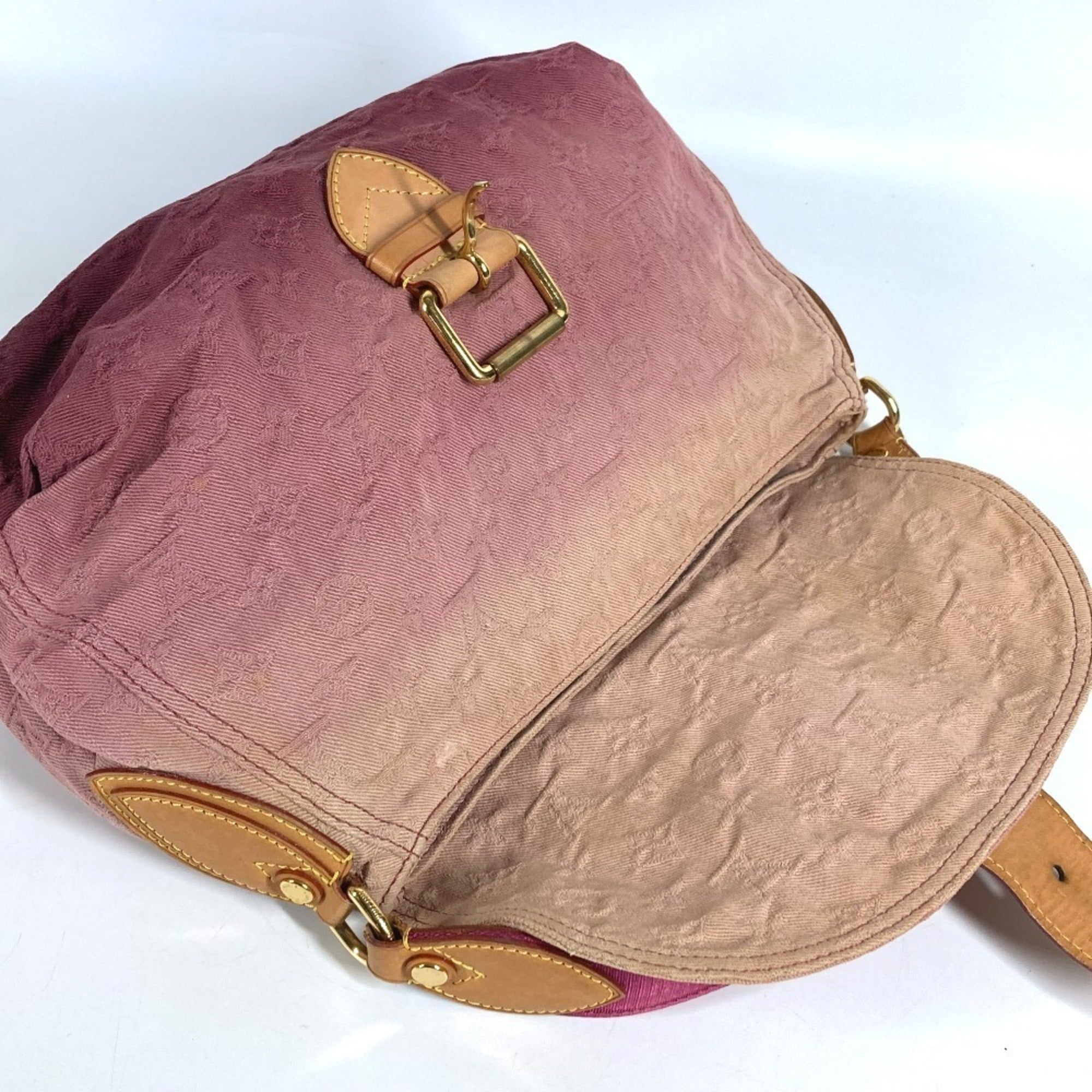 Louis Vuitton Monogram Denim Pink Rouge Fauviste Monogram Denim Shoulder Bag (Pre-Owned)