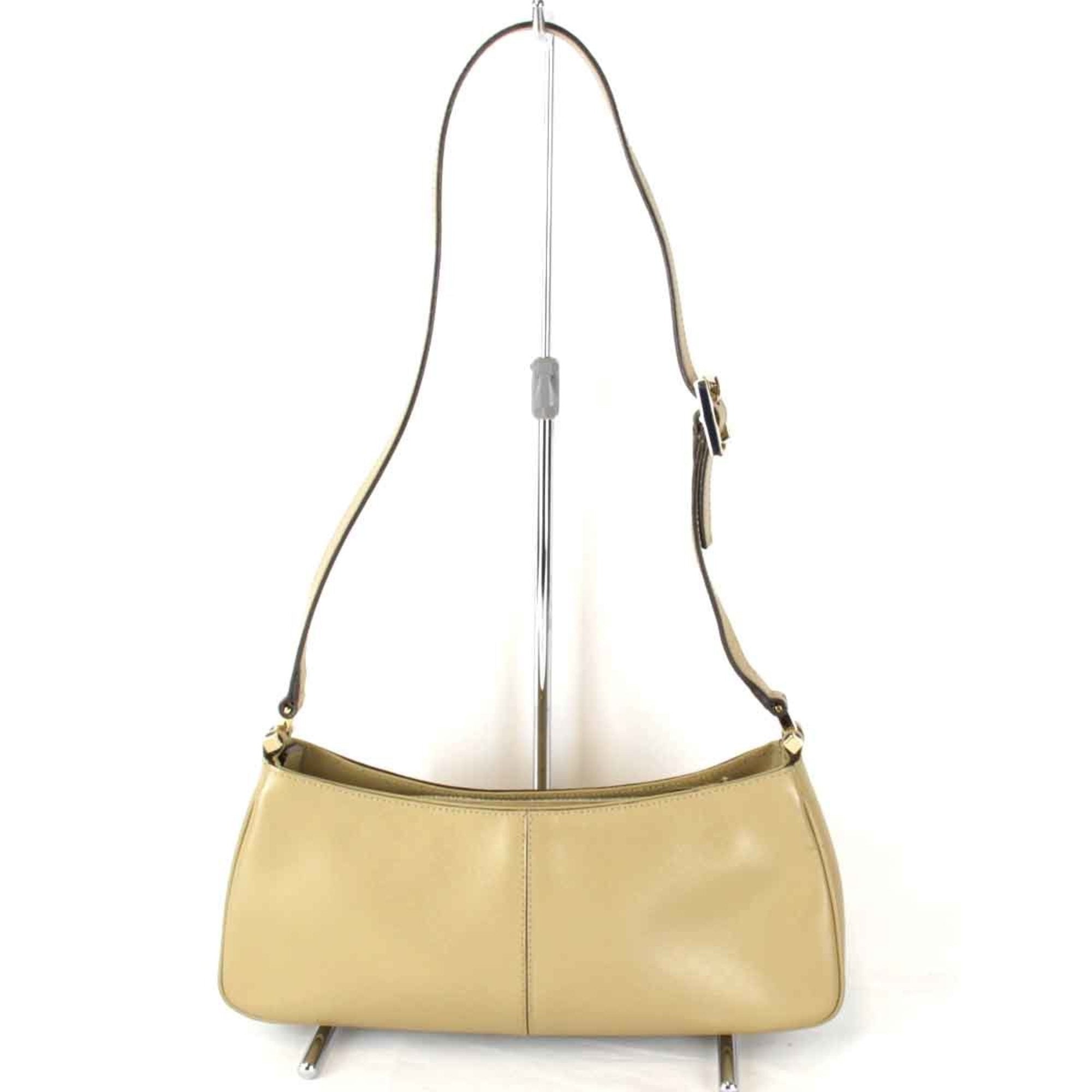 Gucci Beige Leather Shoulder Bag (Pre-Owned)