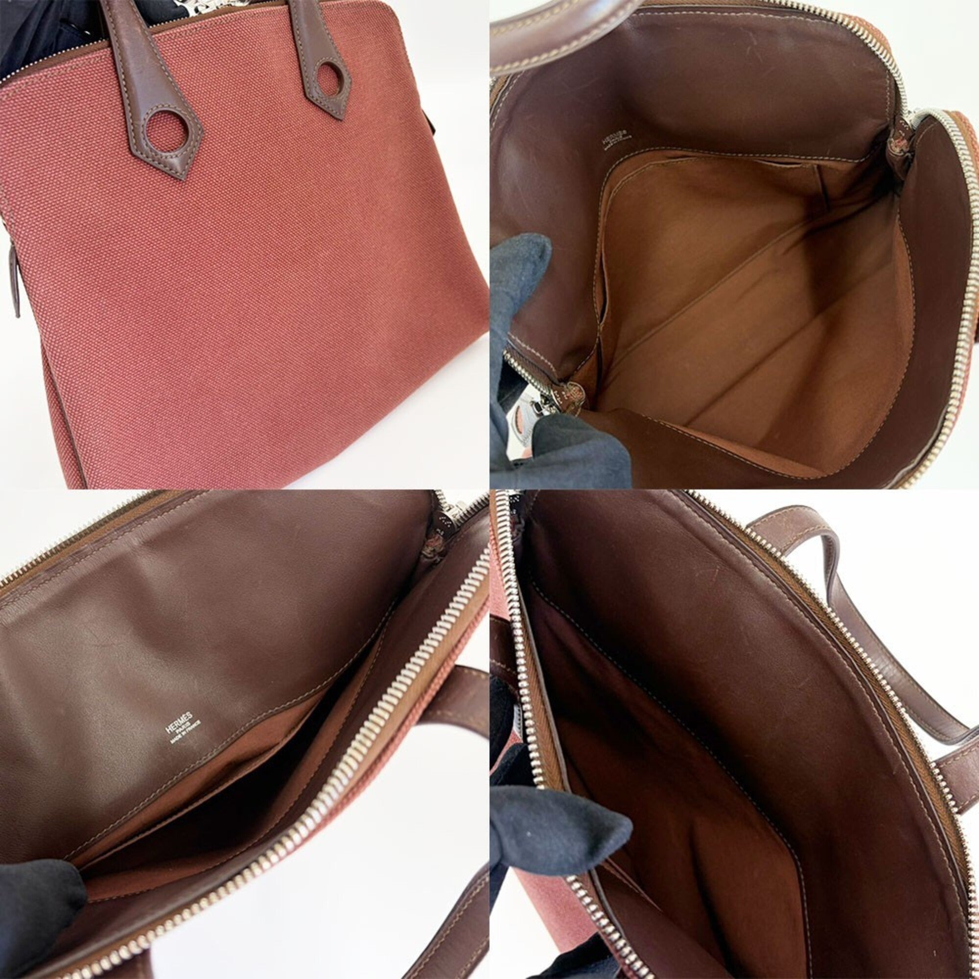 Hermes Brown Toile H Handbag (Pre-Owned)