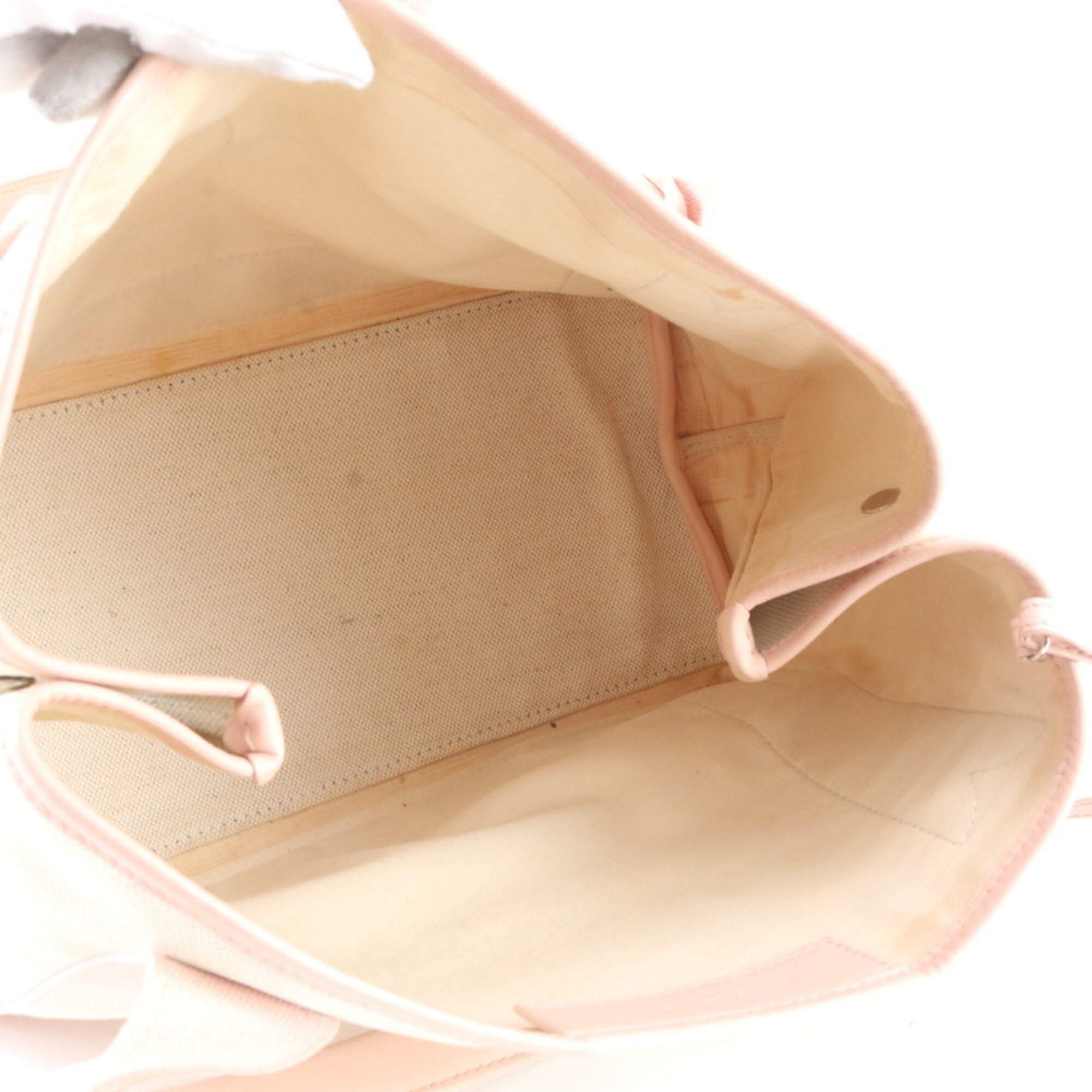 Balenciaga Pink White Leather Canvas Handbag Shoulder Bag Tote Bag (Pre-Owned)