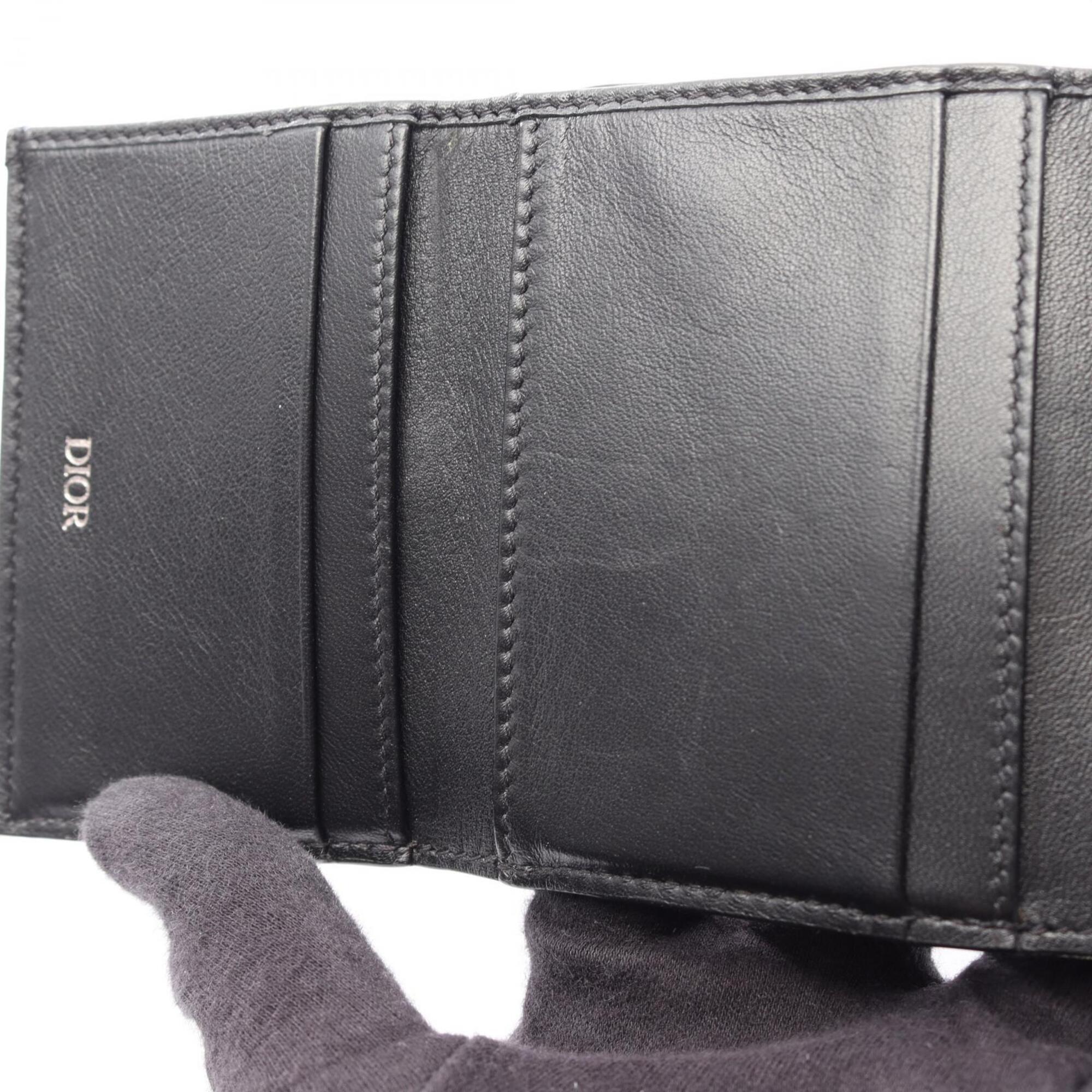 Christian Dior Beige Navy Canvas Wallet (Tri-Fold) (Pre-Owned)