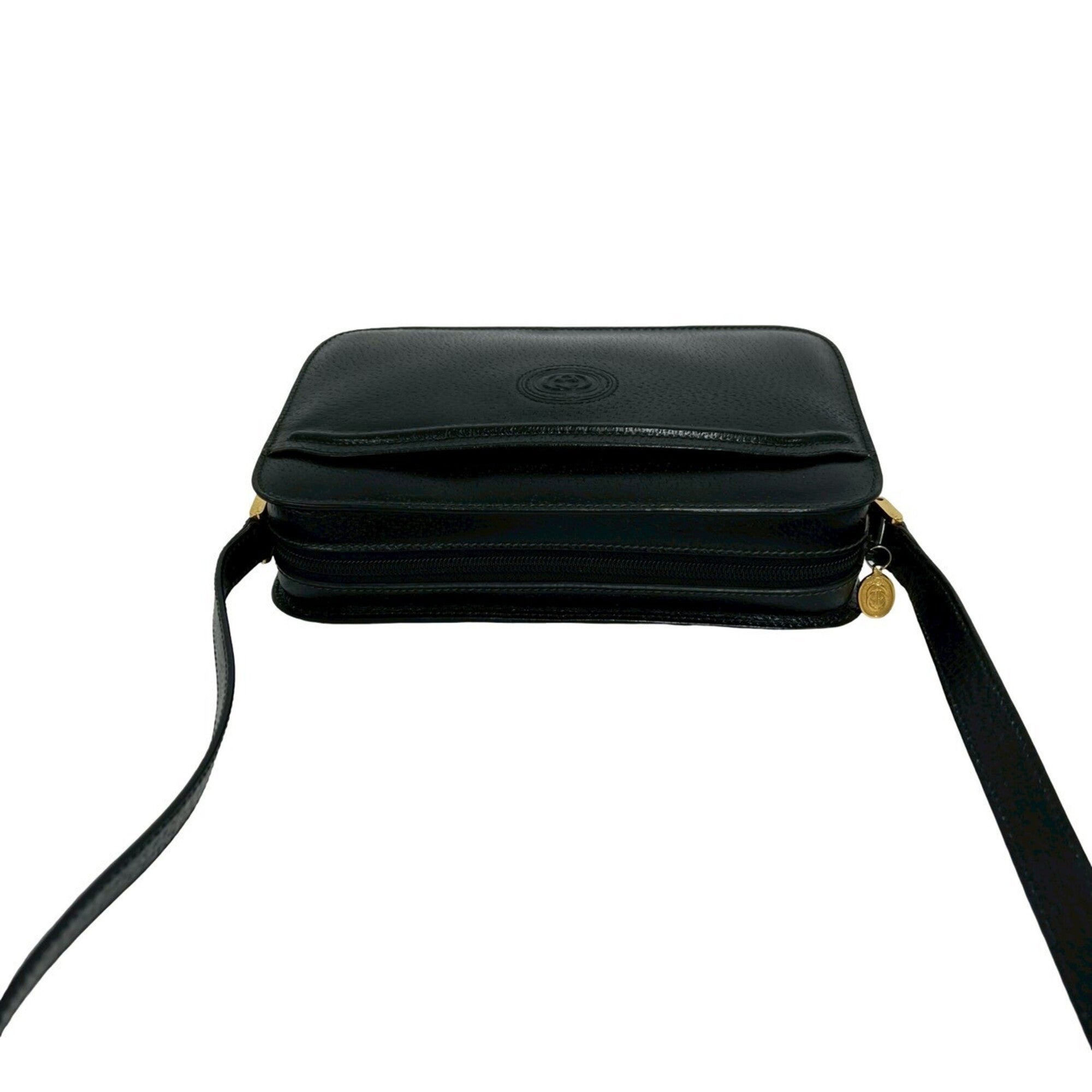 Gucci Black Leather Pochette Shoulder Bag (Pre-Owned)