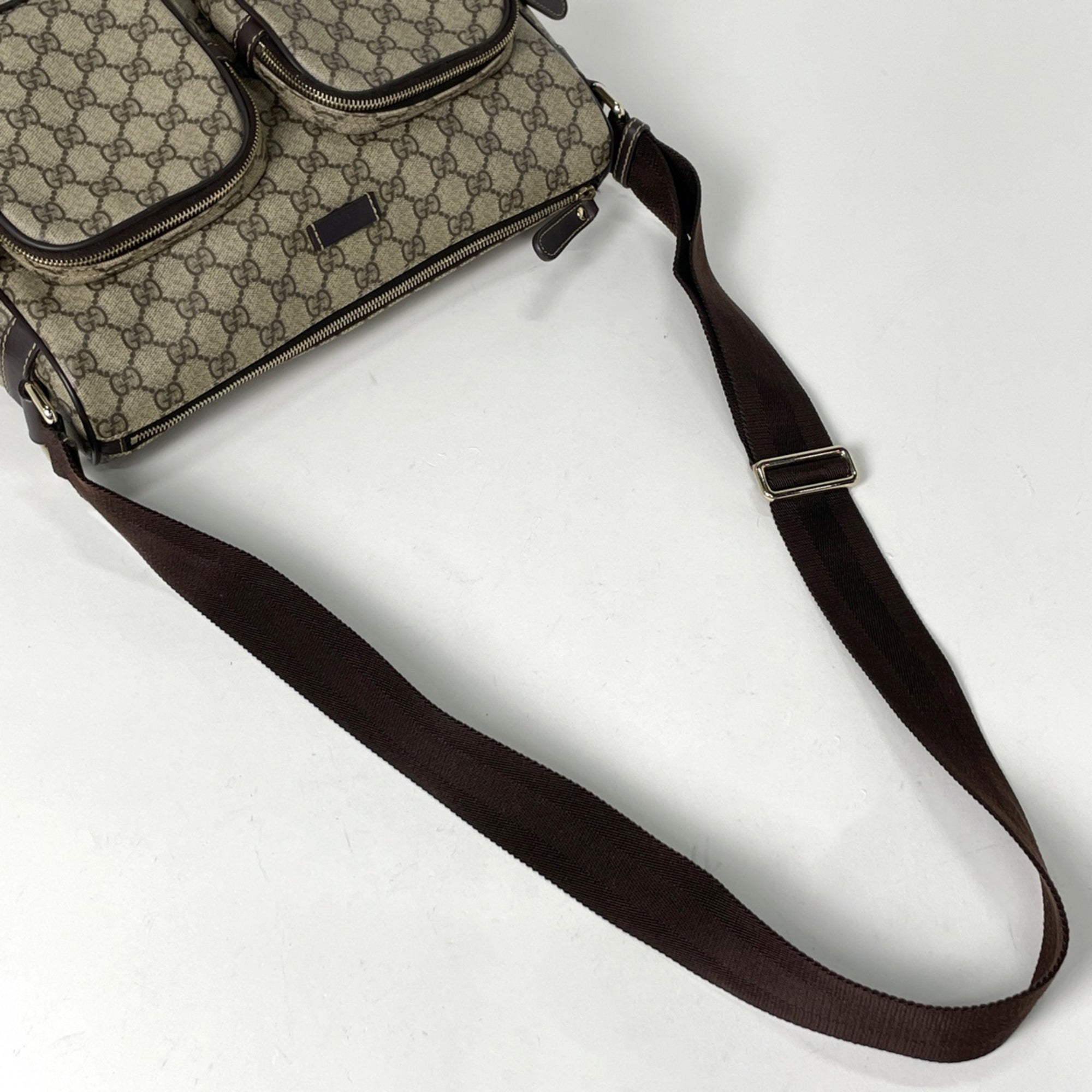 Gucci Brown Coated Canvas Leather Shoulder Bag (Pre-Owned)