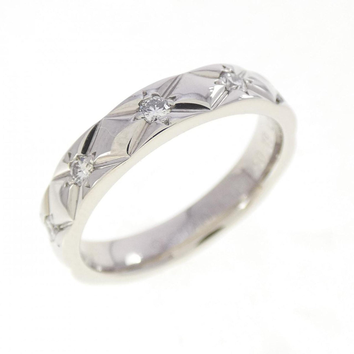 Chanel Platinum 950 Band Ring (Pre-Owned)