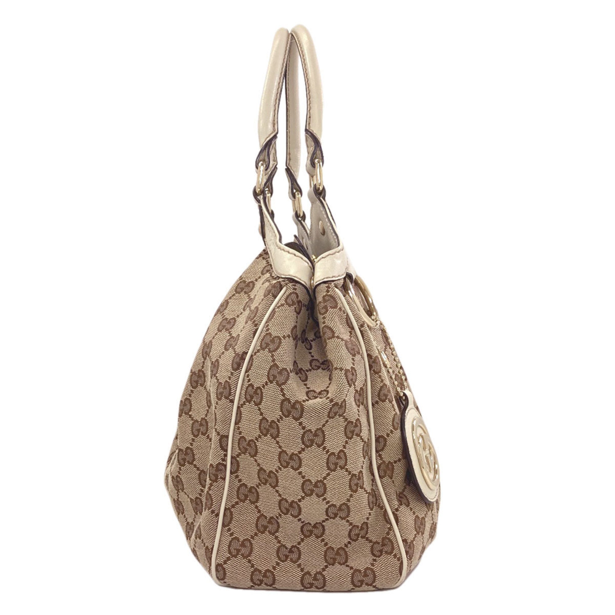 Gucci Sukey Brown Canvas Tote Bag (Pre-Owned)