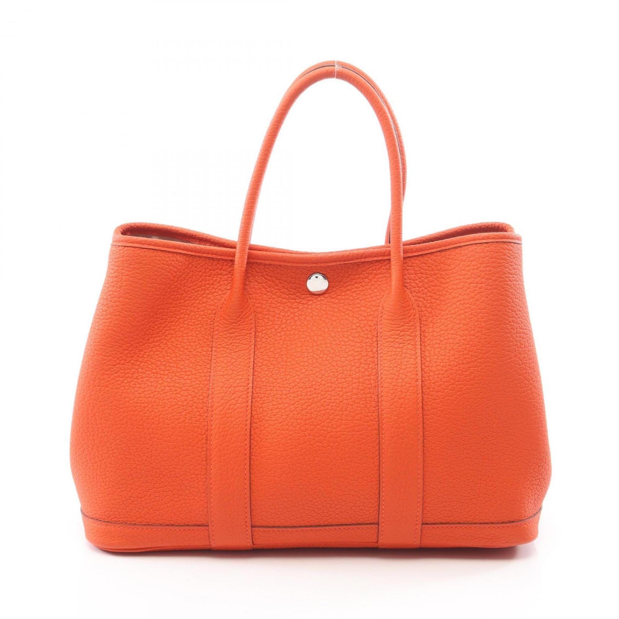 Hermes Garden Orange Negonda Leather Handbag Tote Bag (Pre-Owned)