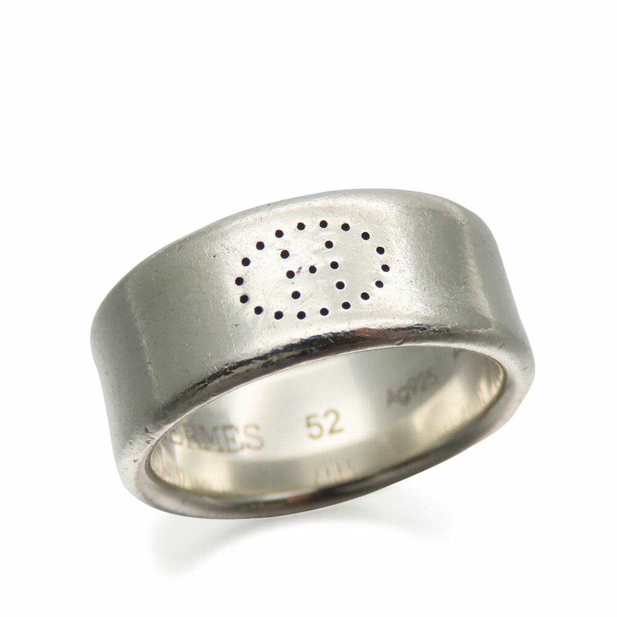 Hermes Silver 925 Band Ring (Pre-Owned)