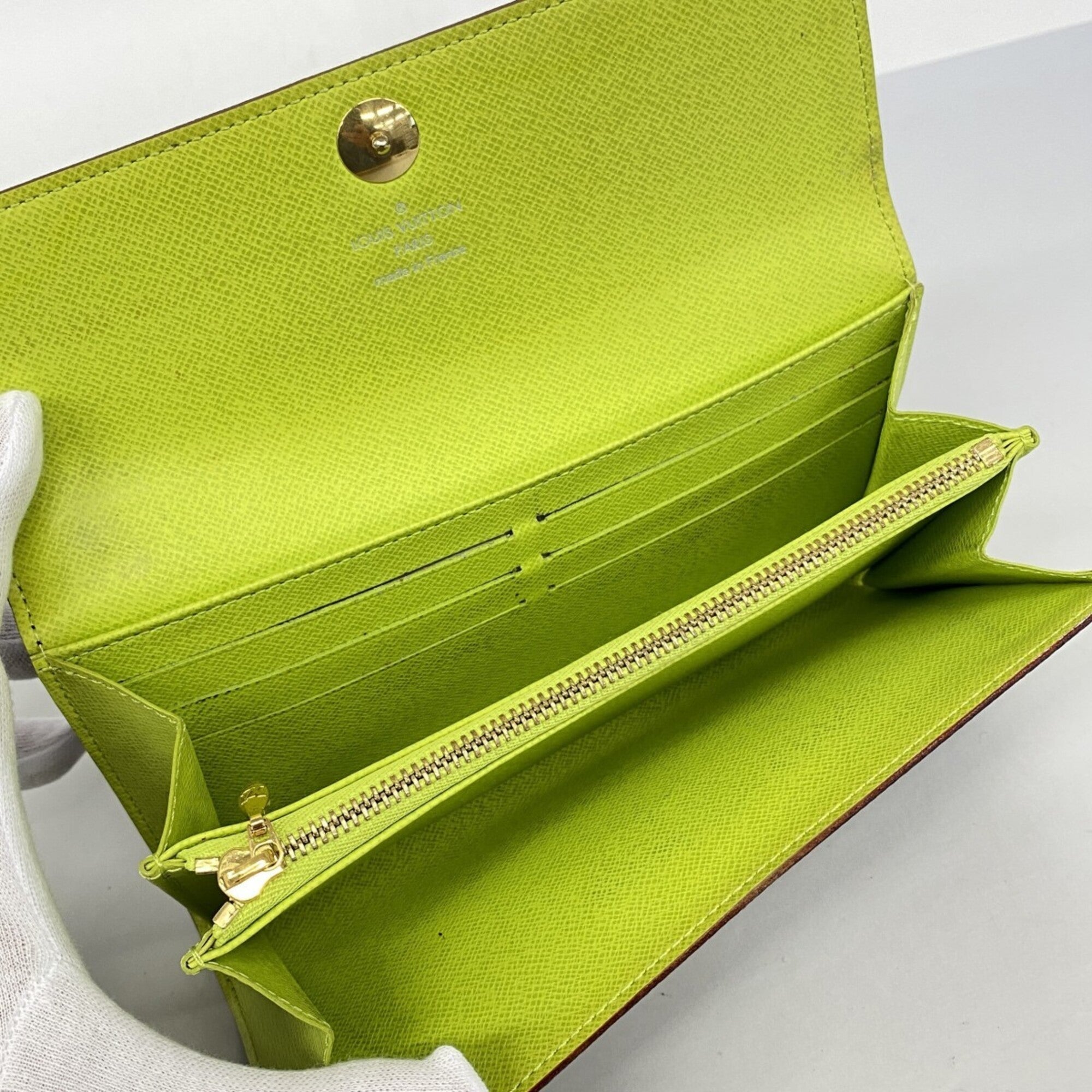 Louis Vuitton Noir Pistache Long Wallet (Bi-Fold) (Pre-Owned)