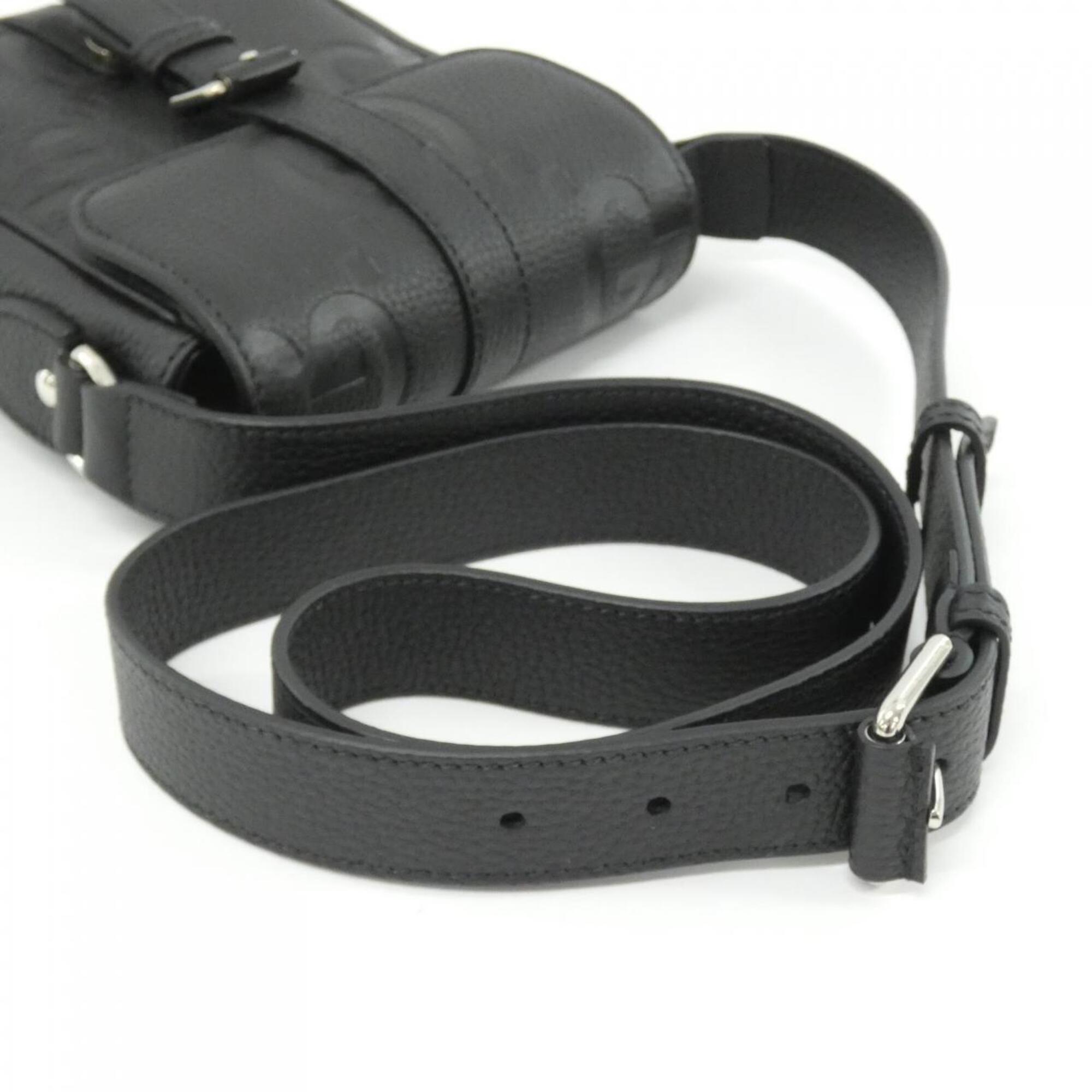 Gucci Black Gg Leather Shoulder Bag (Pre-Owned)