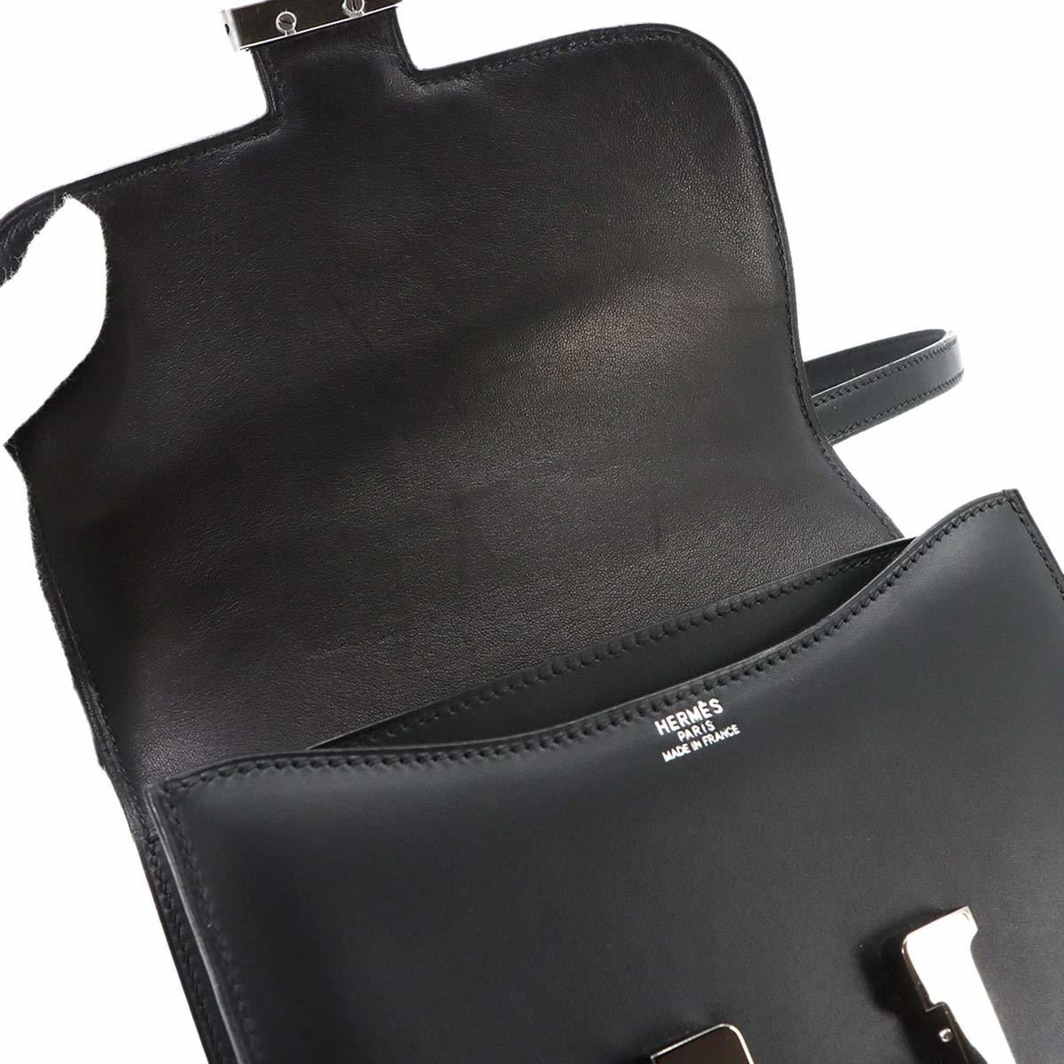 Hermes Constance Black Box Calf Leather Handbag Shoulder Bag (Pre-Owned)