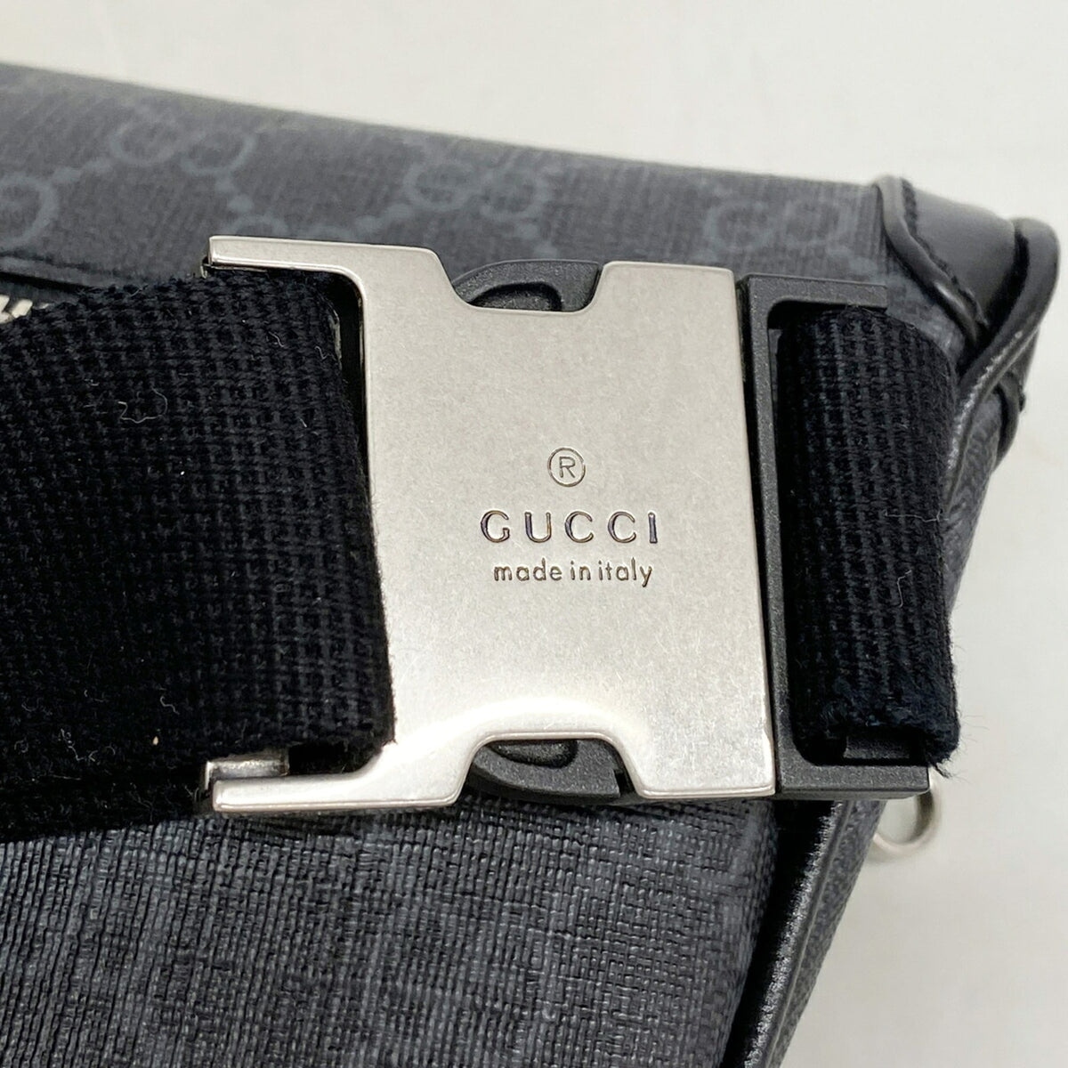 Gucci Black Gray Pvc Fanny Pack (Pre-Owned)