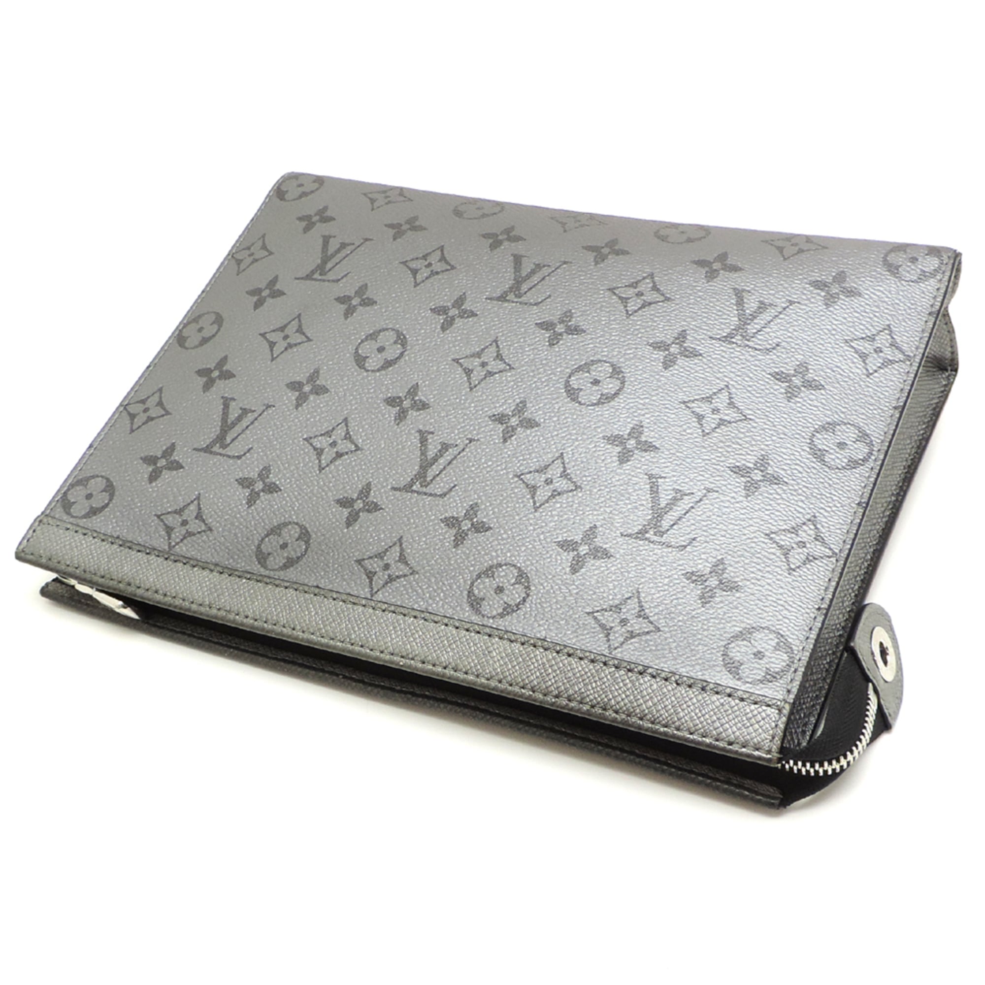 Louis Vuitton Gray Monogram Eclipse Clutch Bag Pochette (Pre-Owned)