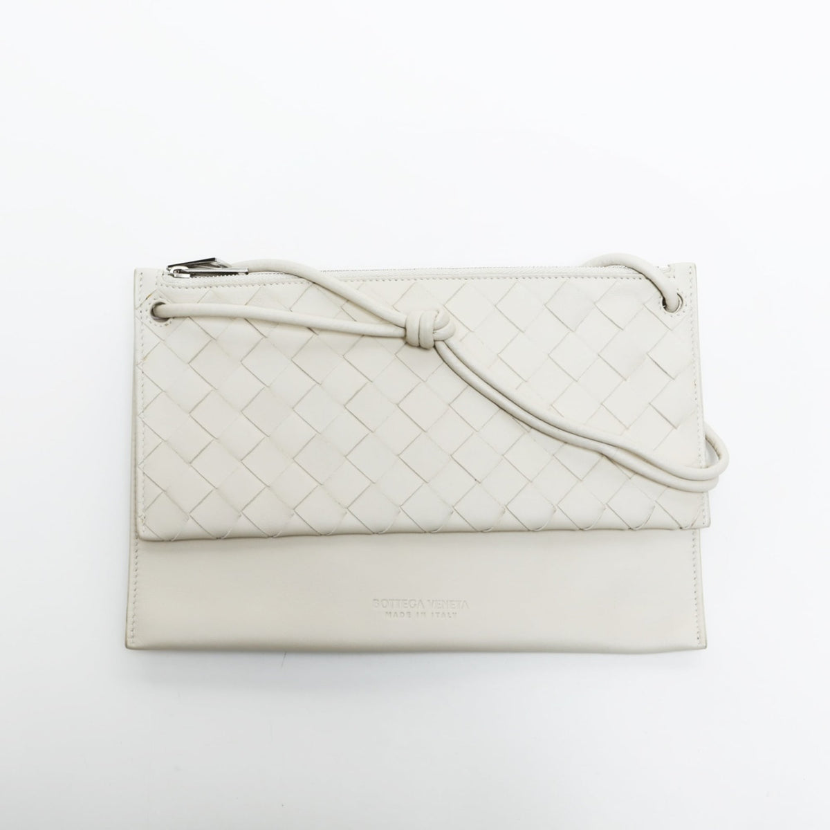 Bottega Veneta White Leather Shoulder Bag (Pre-Owned)