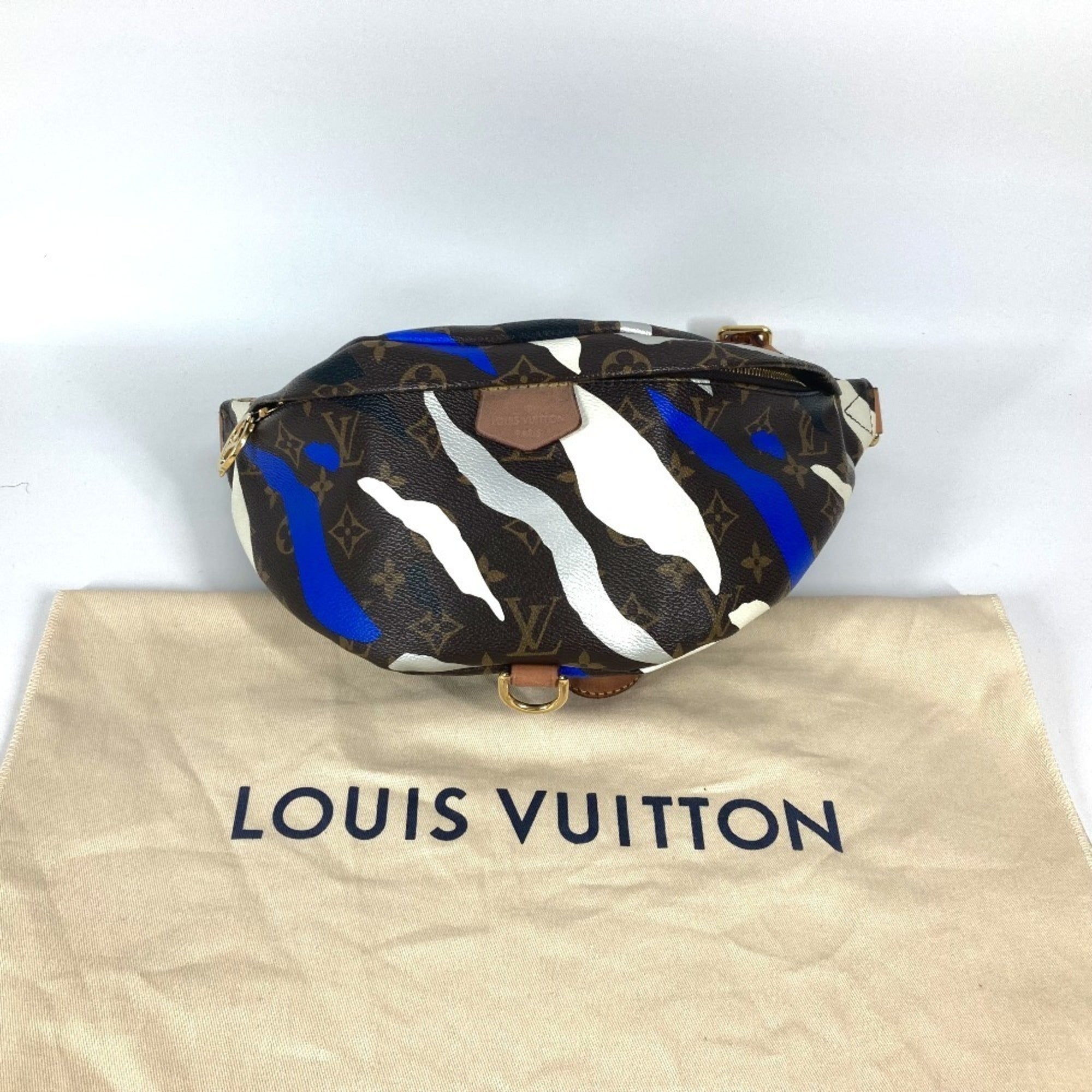 Louis Vuitton Blue Brown White Monogram Sling Bag (Pre-Owned)