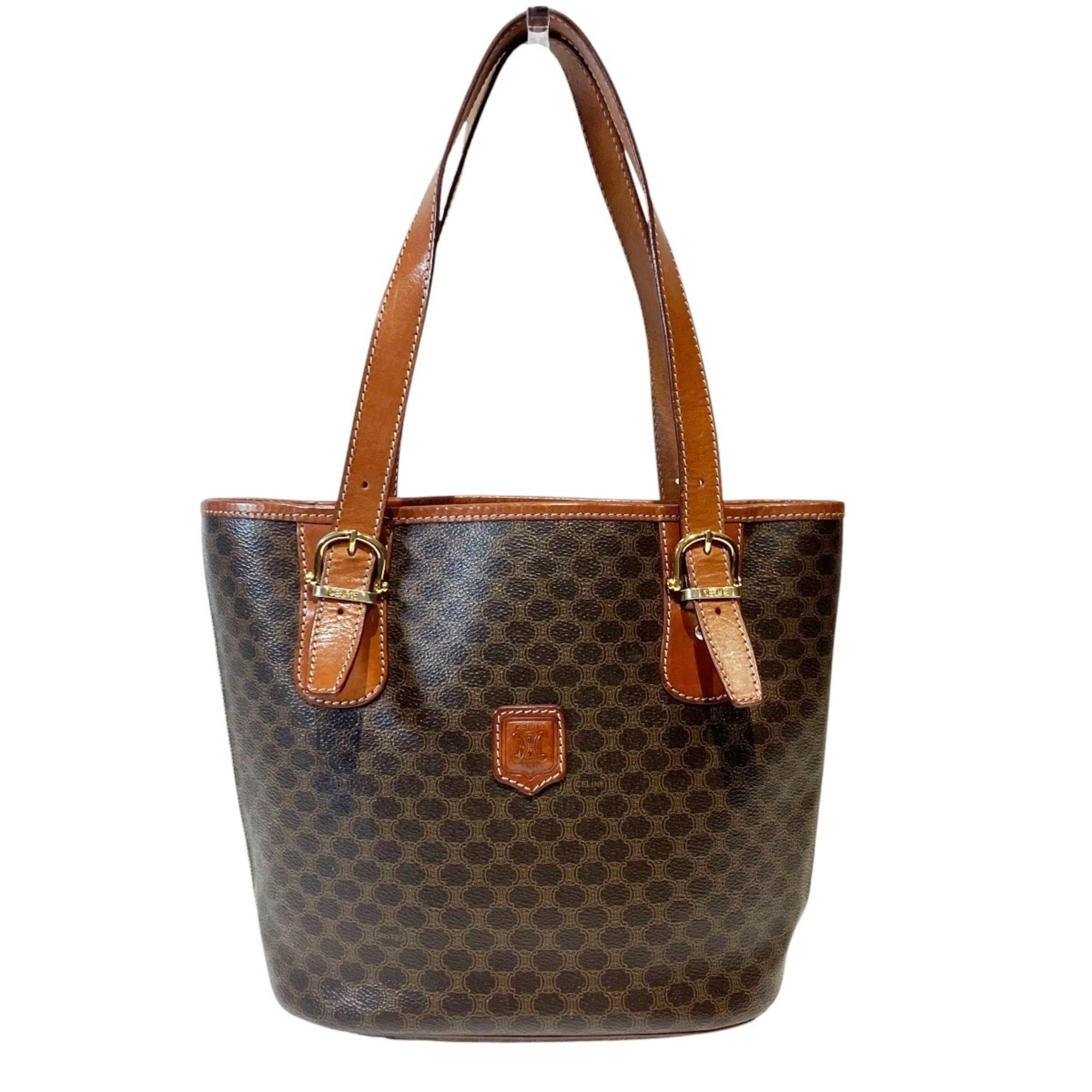 Celine Brown Canvas Pvc Tote Bag (Pre-Owned)