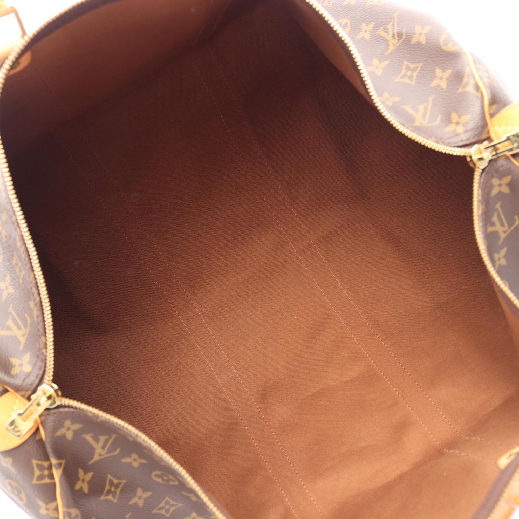 Louis Vuitton Brown Coated Canvas Leather Boston Bag Handbag (Pre-Owned)