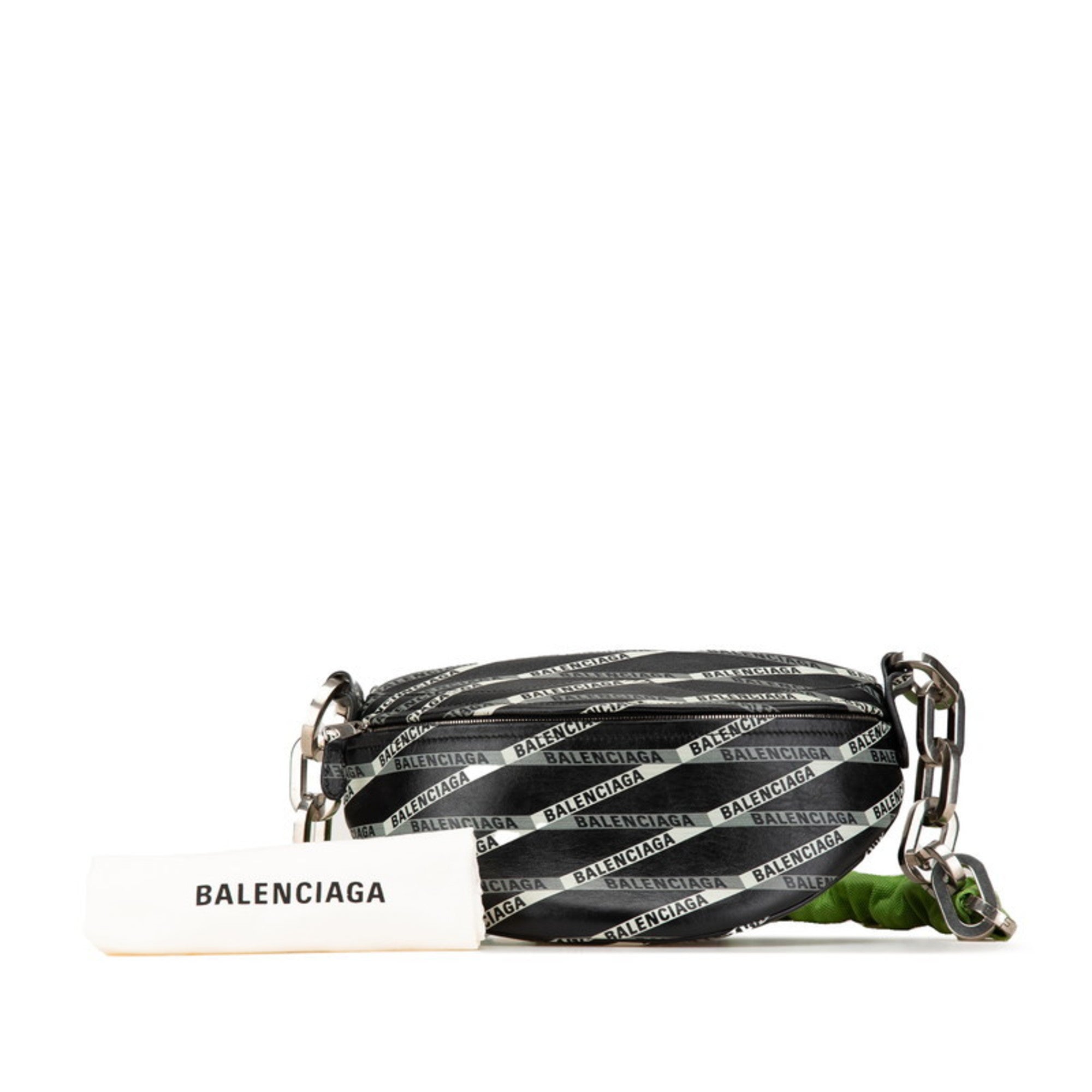 Balenciaga Black Green Leather Fanny Pack (Pre-Owned)