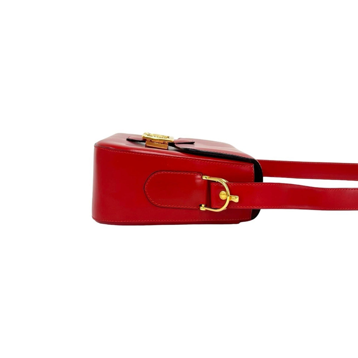 Celine Red Color Leather Pochette Shoulder Bag (Pre-Owned)