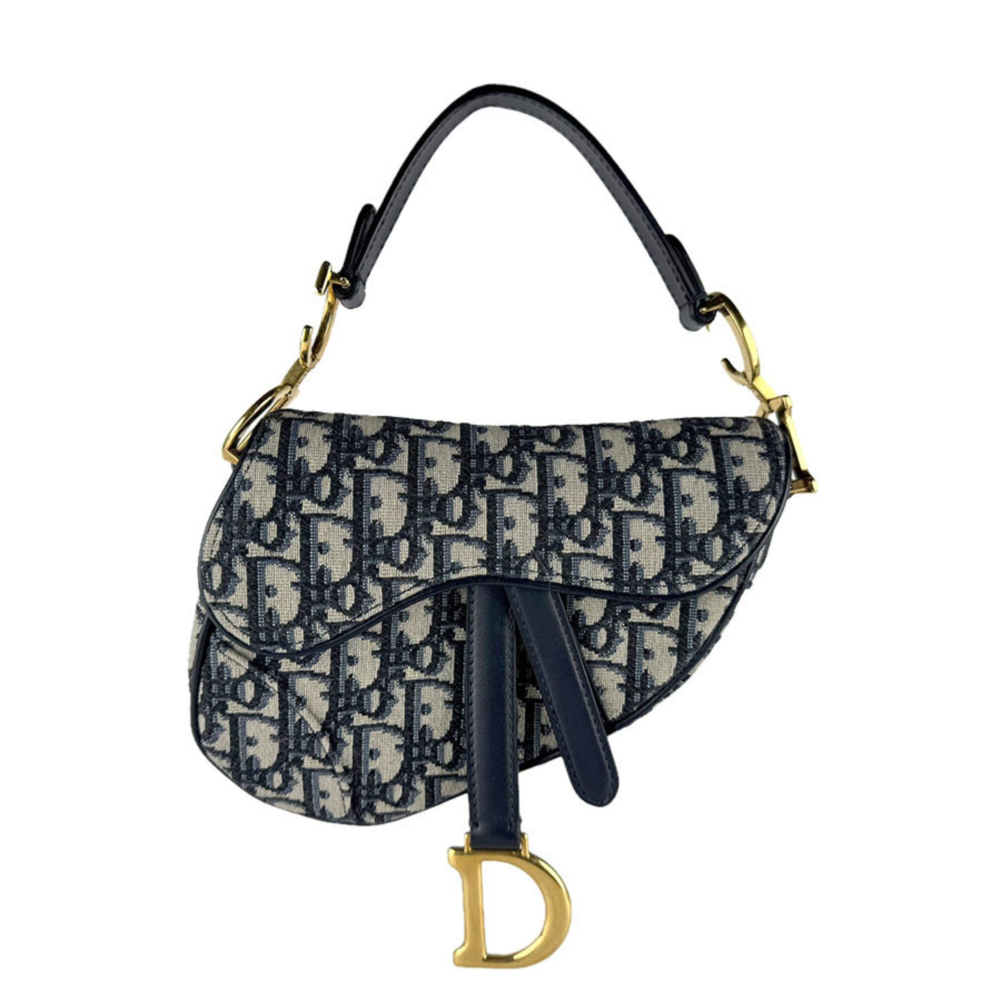 Christian Dior Navy Canvas Handbag Shoulder Bag (Pre-Owned)