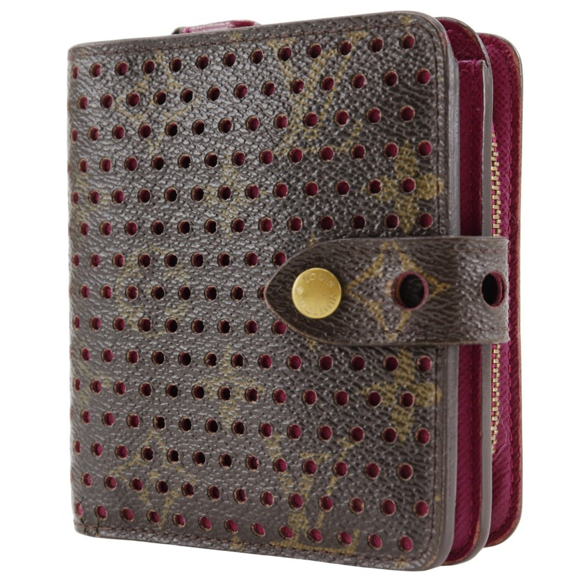 Louis Vuitton Brown Fuchsia Monogram Pink Monogram Wallet (Bi-Fold) (Pre-Owned)