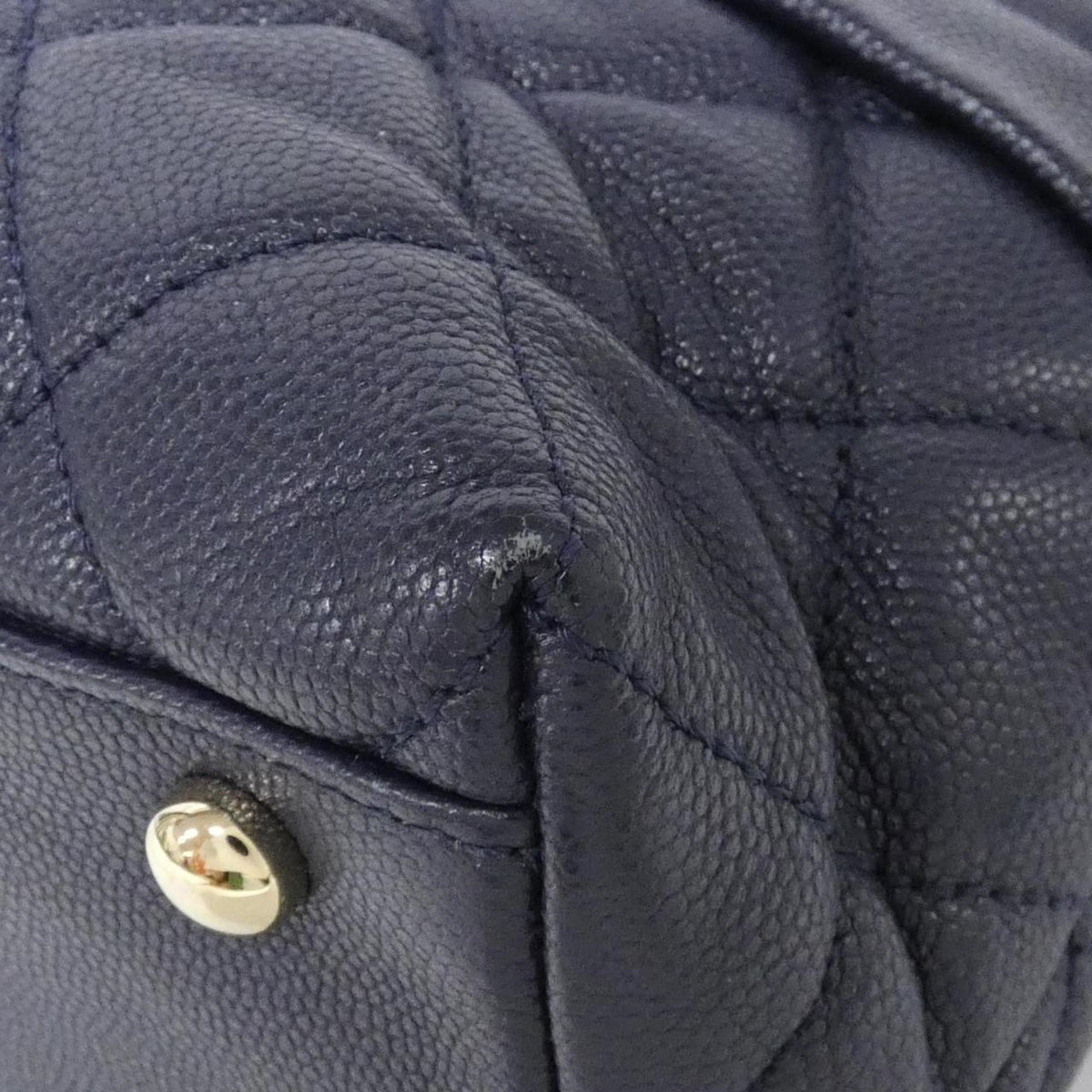 Chanel Navy Grained Calfskin Shoulder Bag (Pre-Owned)