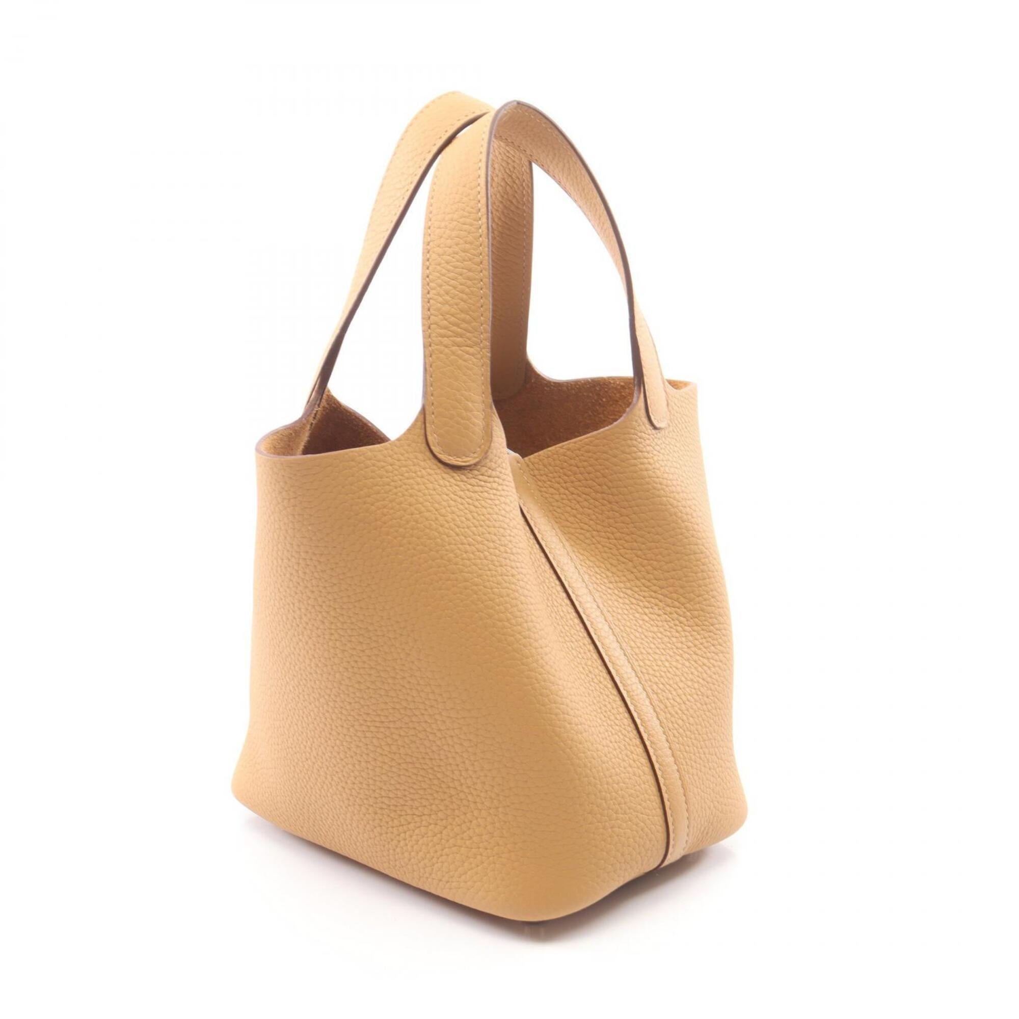 Hermes Beige Taurillon Clemence Leather Handbag (Pre-Owned)