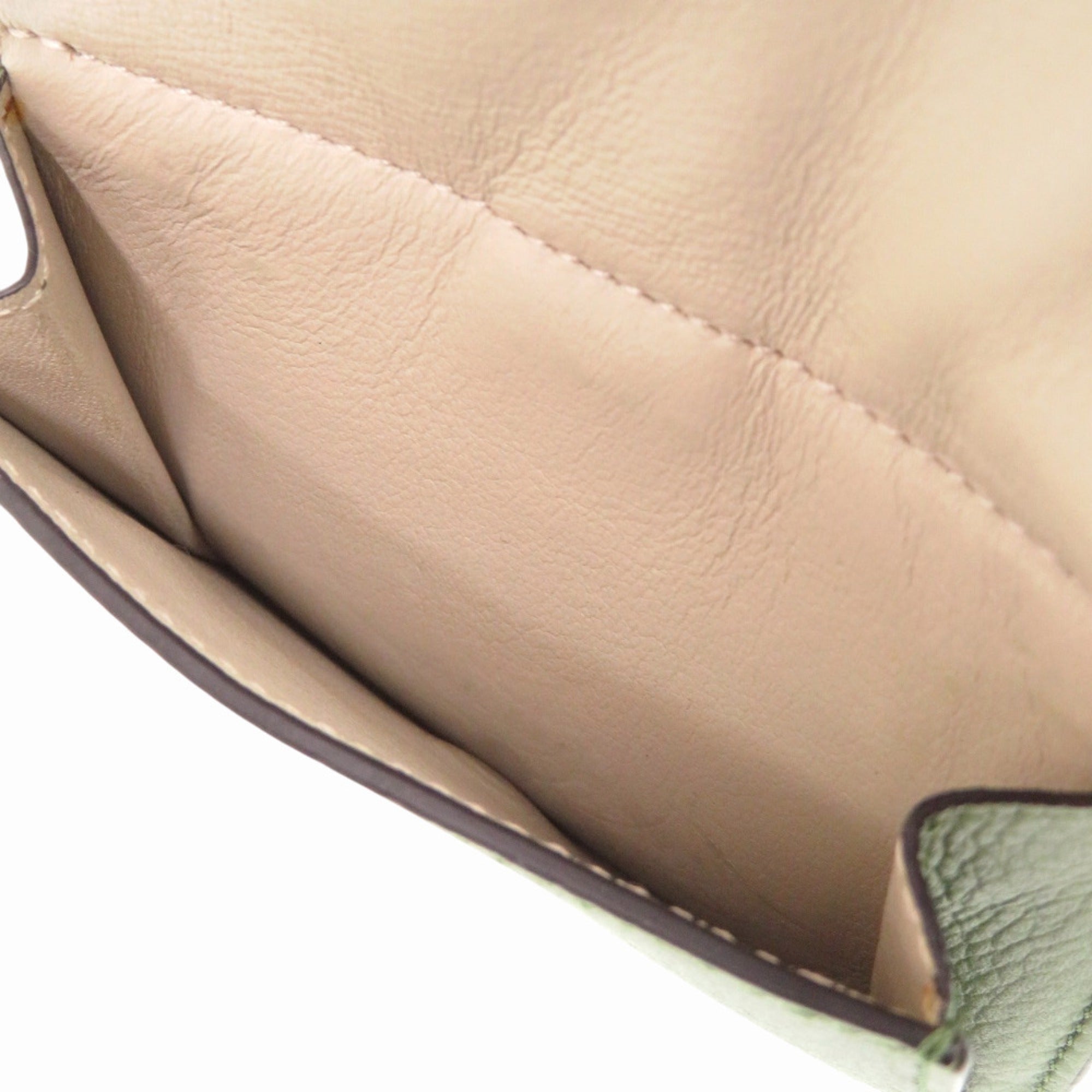 Loewe Brown Green Leather Wallet (Tri-Fold) (Pre-Owned)