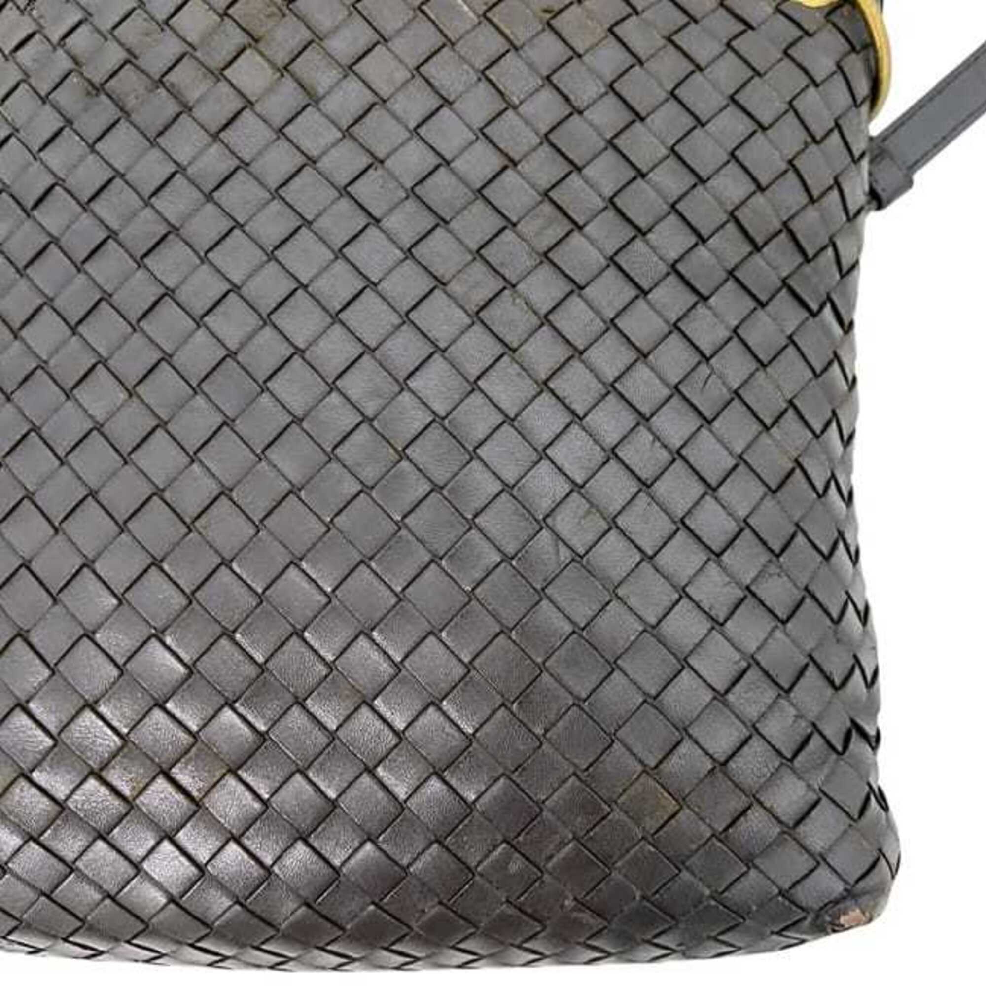 Bottega Veneta Intrecciato Brown Leather Shoulder Bag (Pre-Owned)