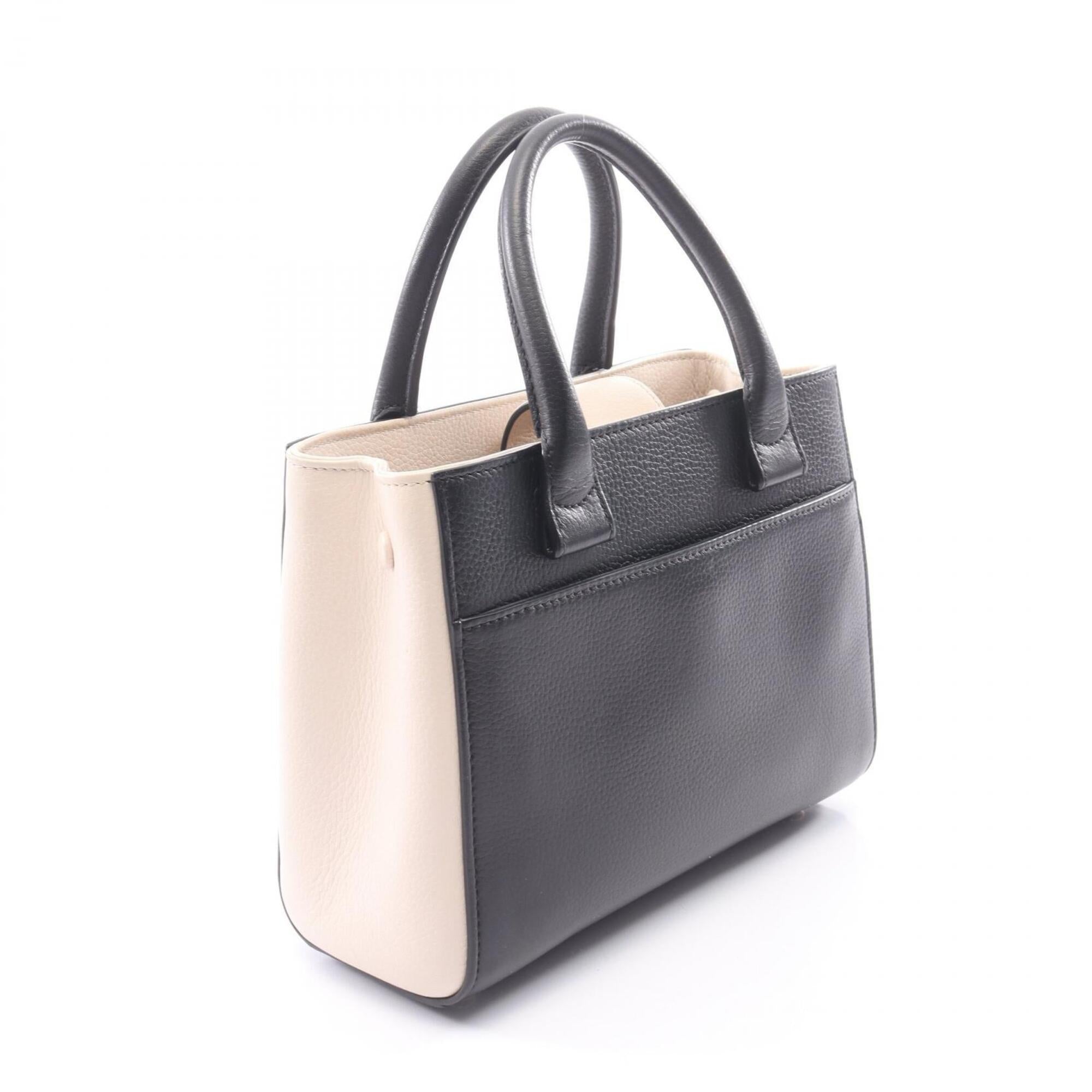 Chanel Black Ivory Leather Handbag Shoulder Bag (Pre-Owned)