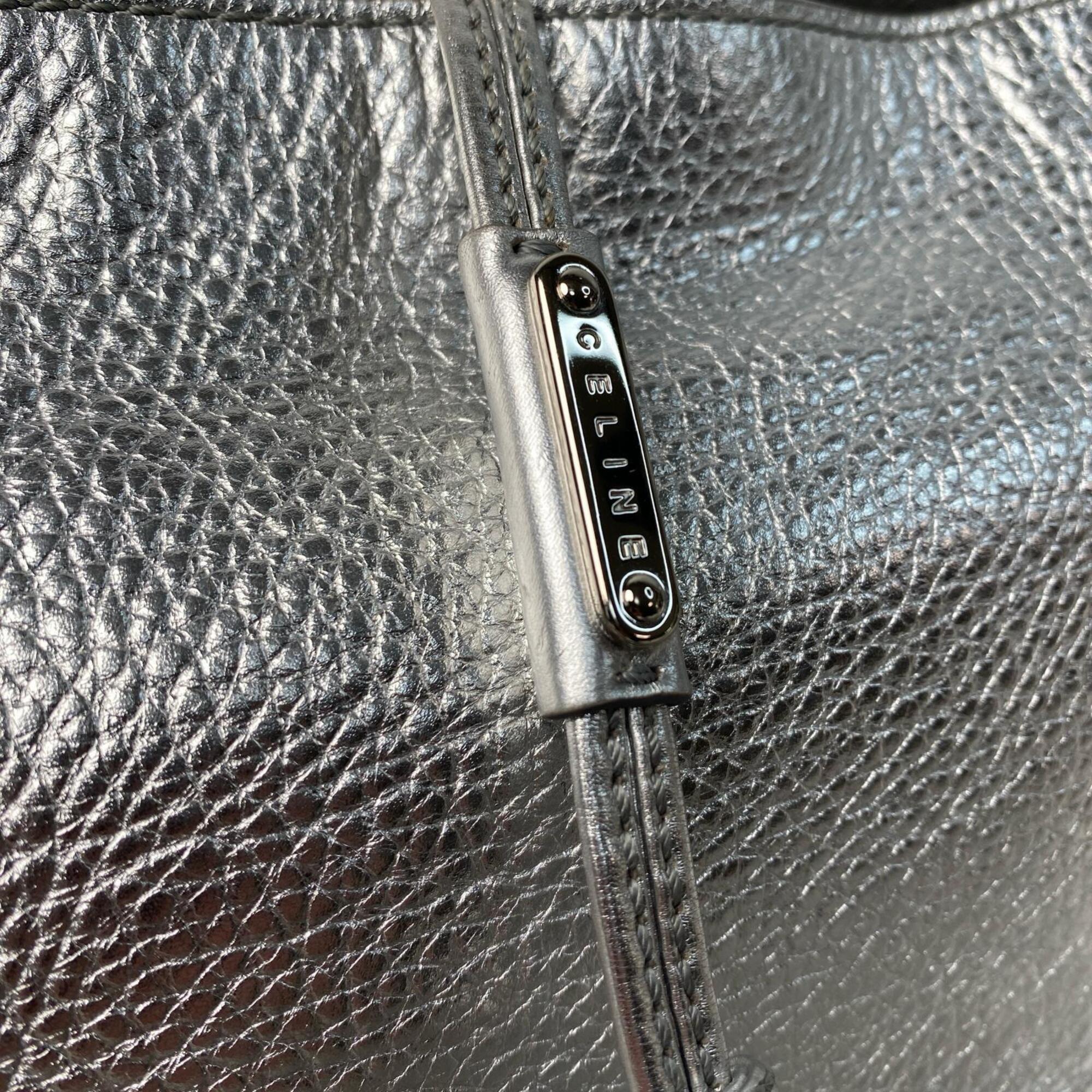 Celine Silver Leather Tote Bag (Pre-Owned)
