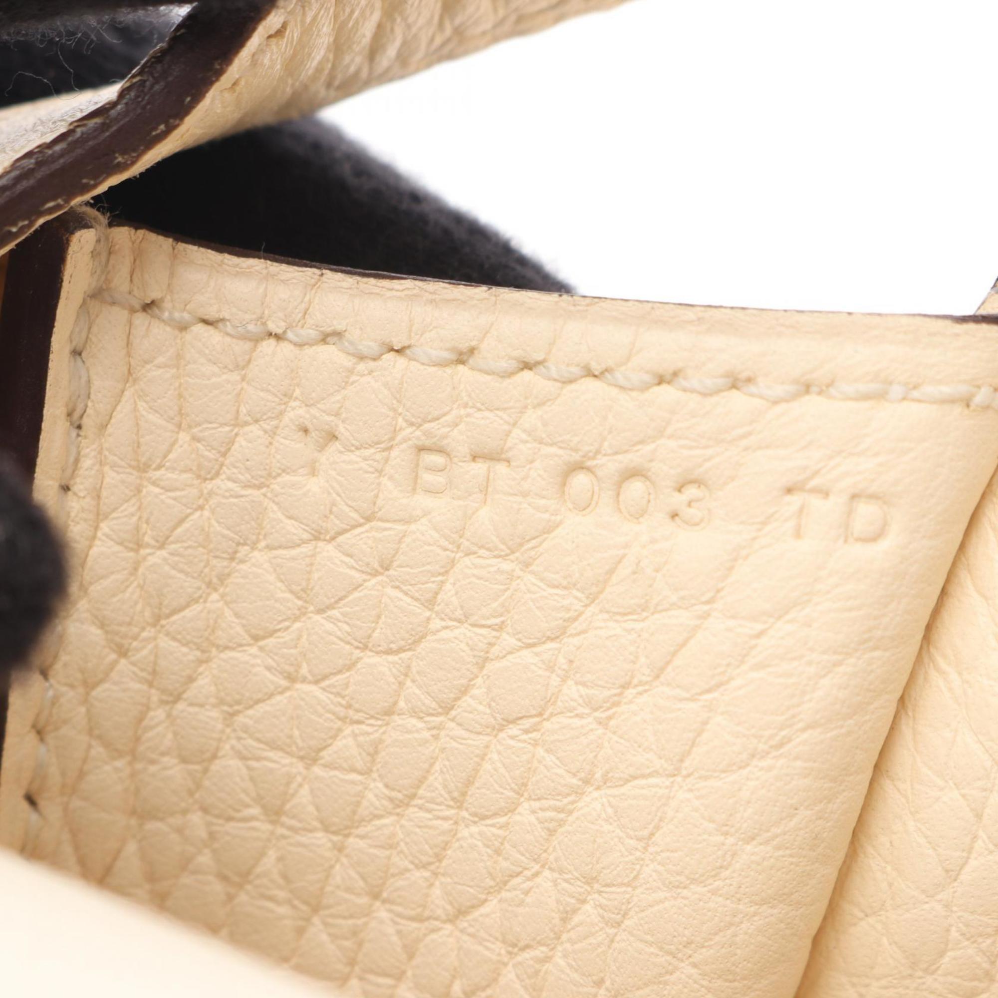 Hermes Ivory Taurillon Clemence Leather Leather Handbag (Pre-Owned)