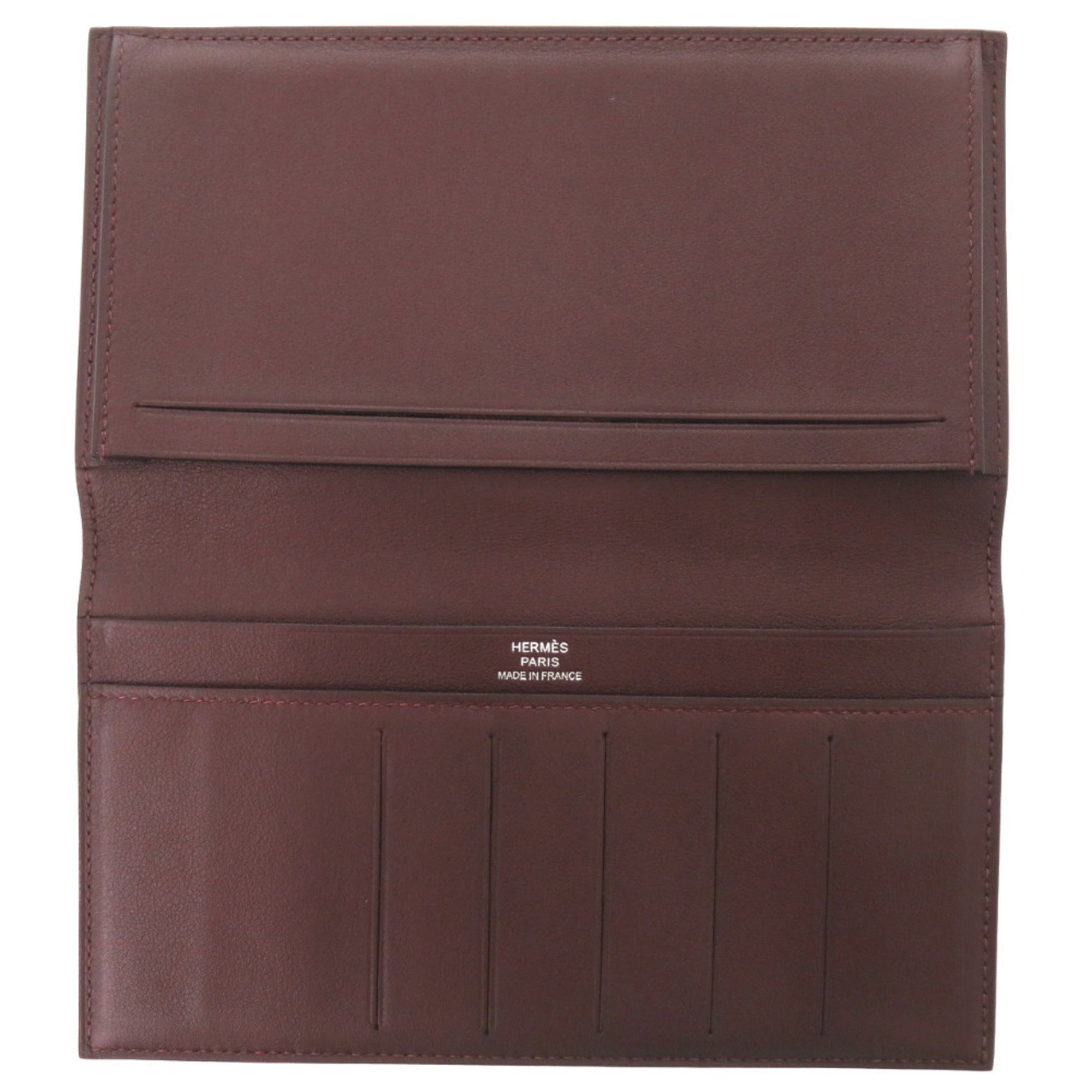 Hermes Prune Swift Leather Long Wallet (Bi-Fold) (Pre-Owned)