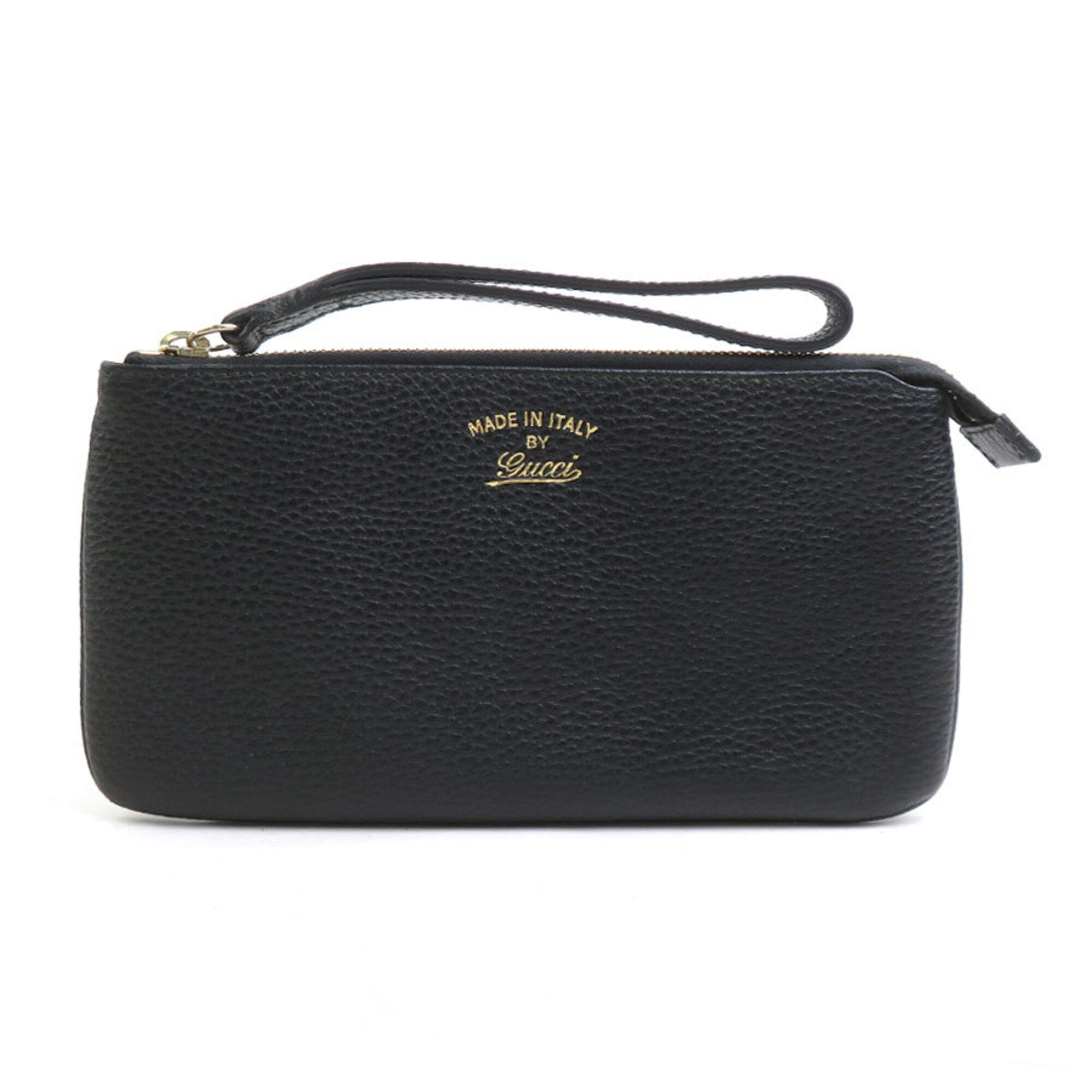 Gucci Black Leather Clutch Bag Pouch (Pre-Owned)