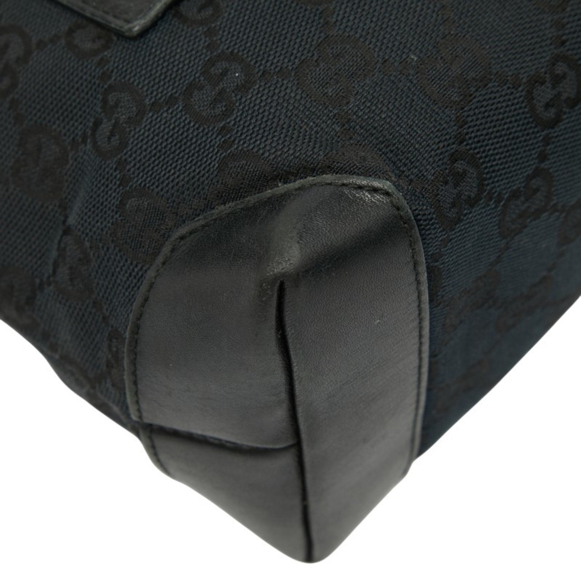 Gucci Black Canvas Leather Handbag (Pre-Owned)