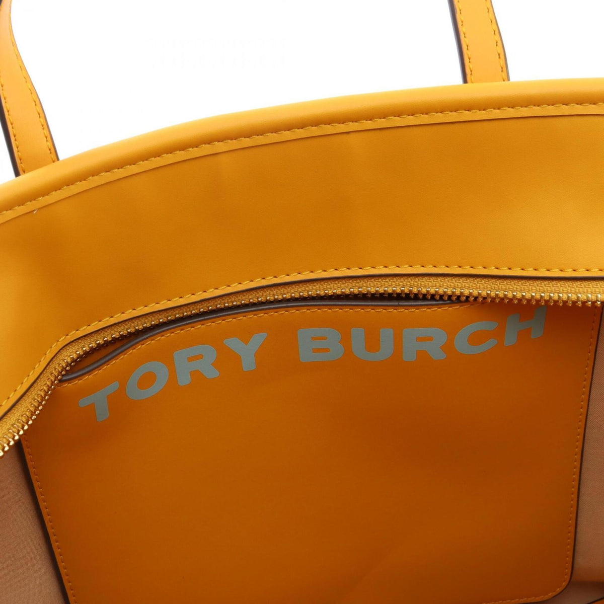 Tory Burch Beige Multi-Color Yellow Coated Canvas Leather Handbag Tote Bag (Pre-Owned)