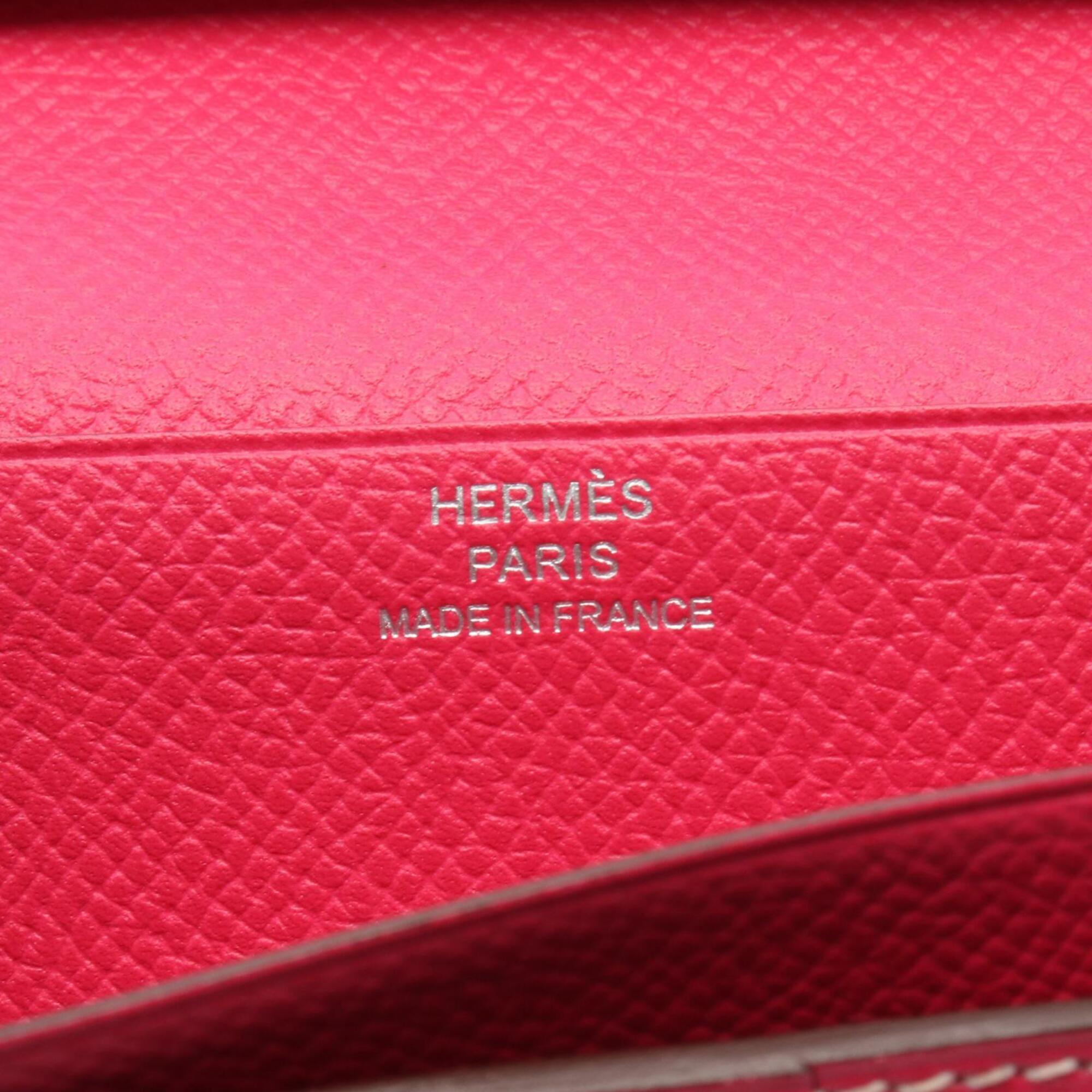 Hermes Pink Rose Tyrien Epsom Leather Long Wallet (Bi-Fold) (Pre-Owned)