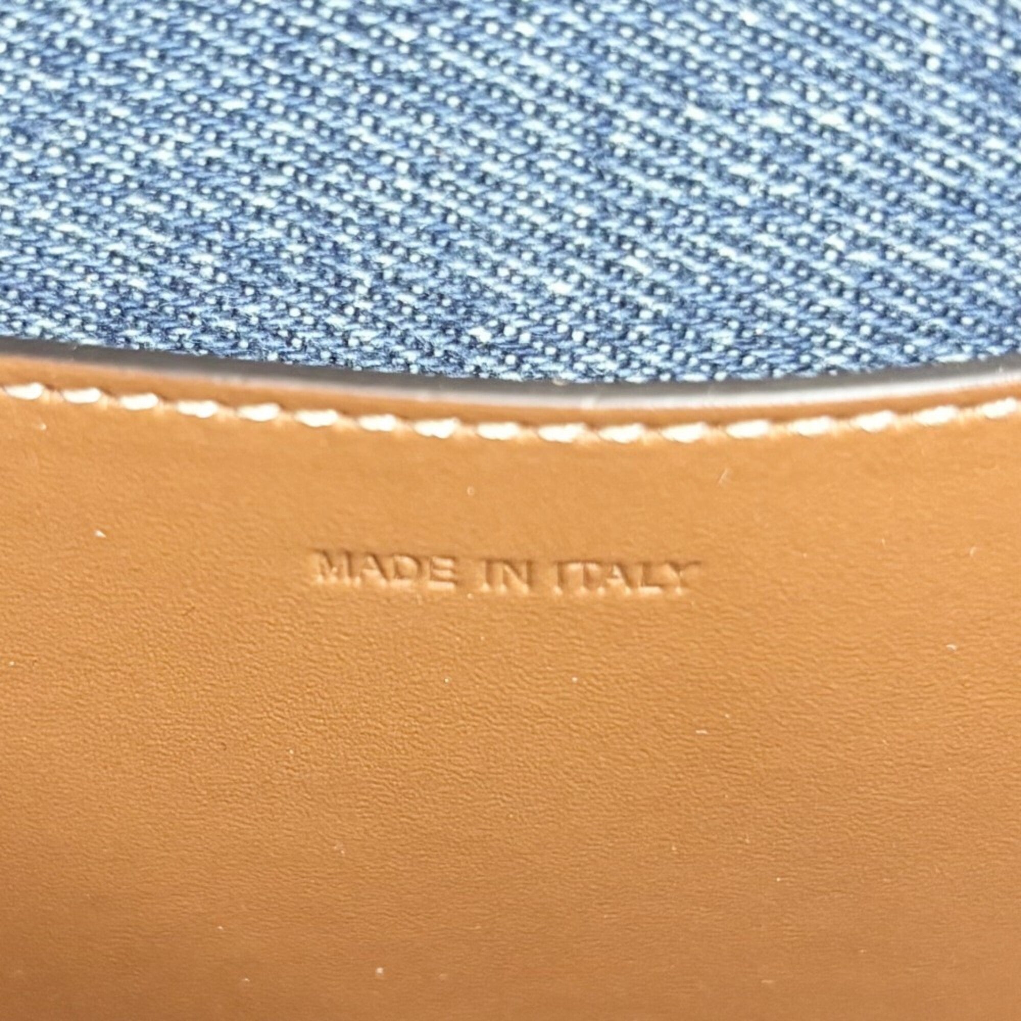 Celine Brown Denim Leather Shoulder Bag (Pre-Owned)