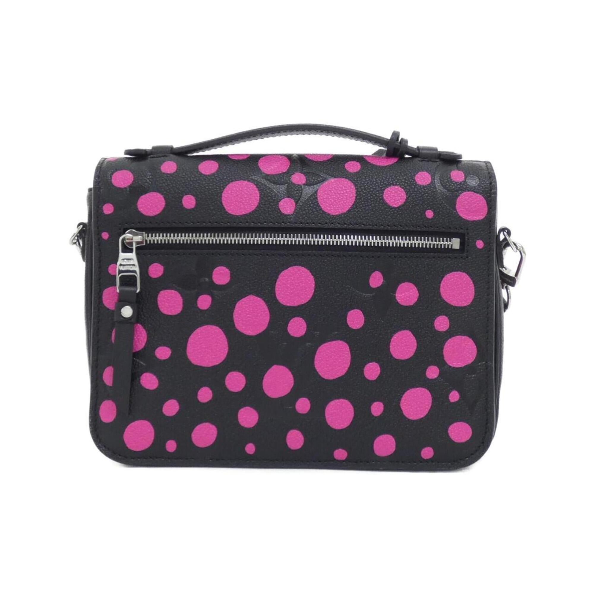 Louis Vuitton Black Fuchsia Leather Handbag Pochette (Pre-Owned)